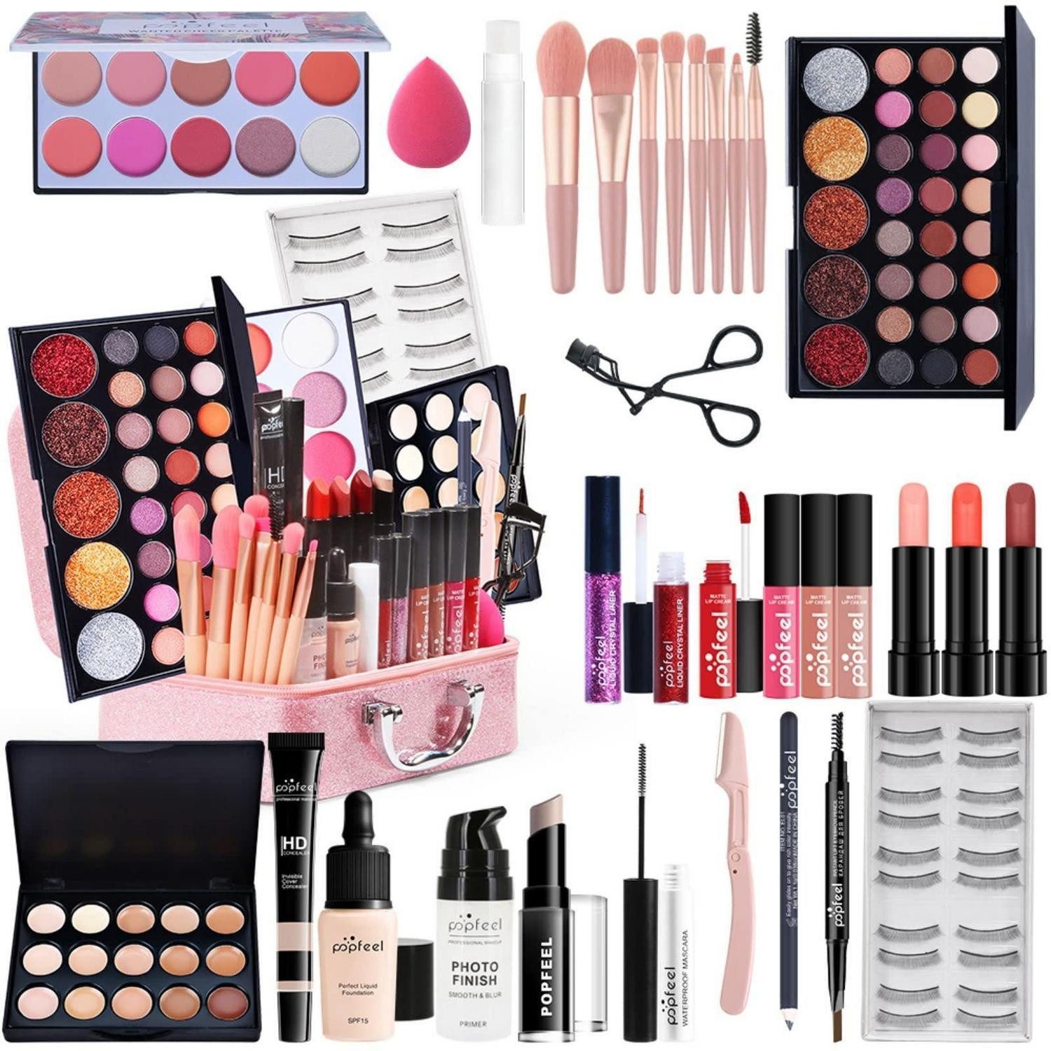 LuxusKollektion Schmink-Set Schminkkoffer Set Damen Lidschatten Lipgloss