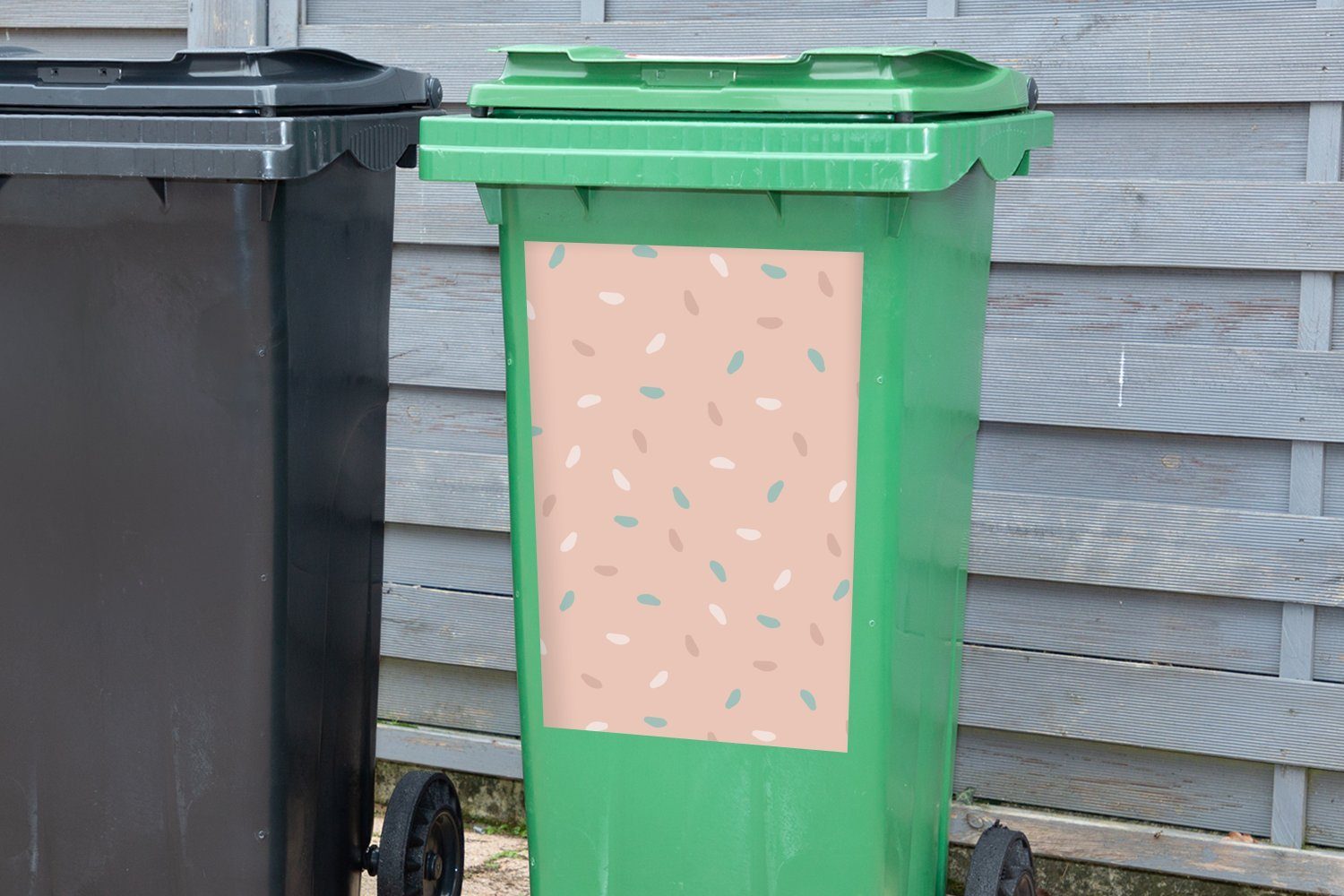 Wandsticker Container, MuchoWow St), Sticker, Mülltonne, Blau Sommer (1 - Weiß - Mülleimer-aufkleber, Abfalbehälter
