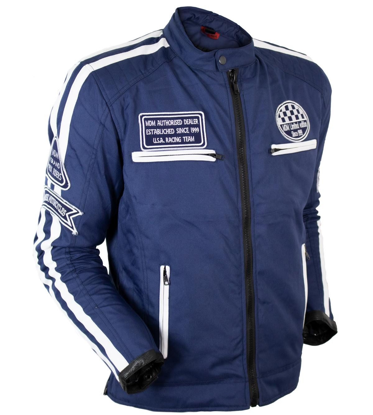 MDM Motorradjacke Herren Motorradjacke Textil Highway Stil mit Protektoren Highway Stil, 5 Protektoren, winddicht, wasserabweisend