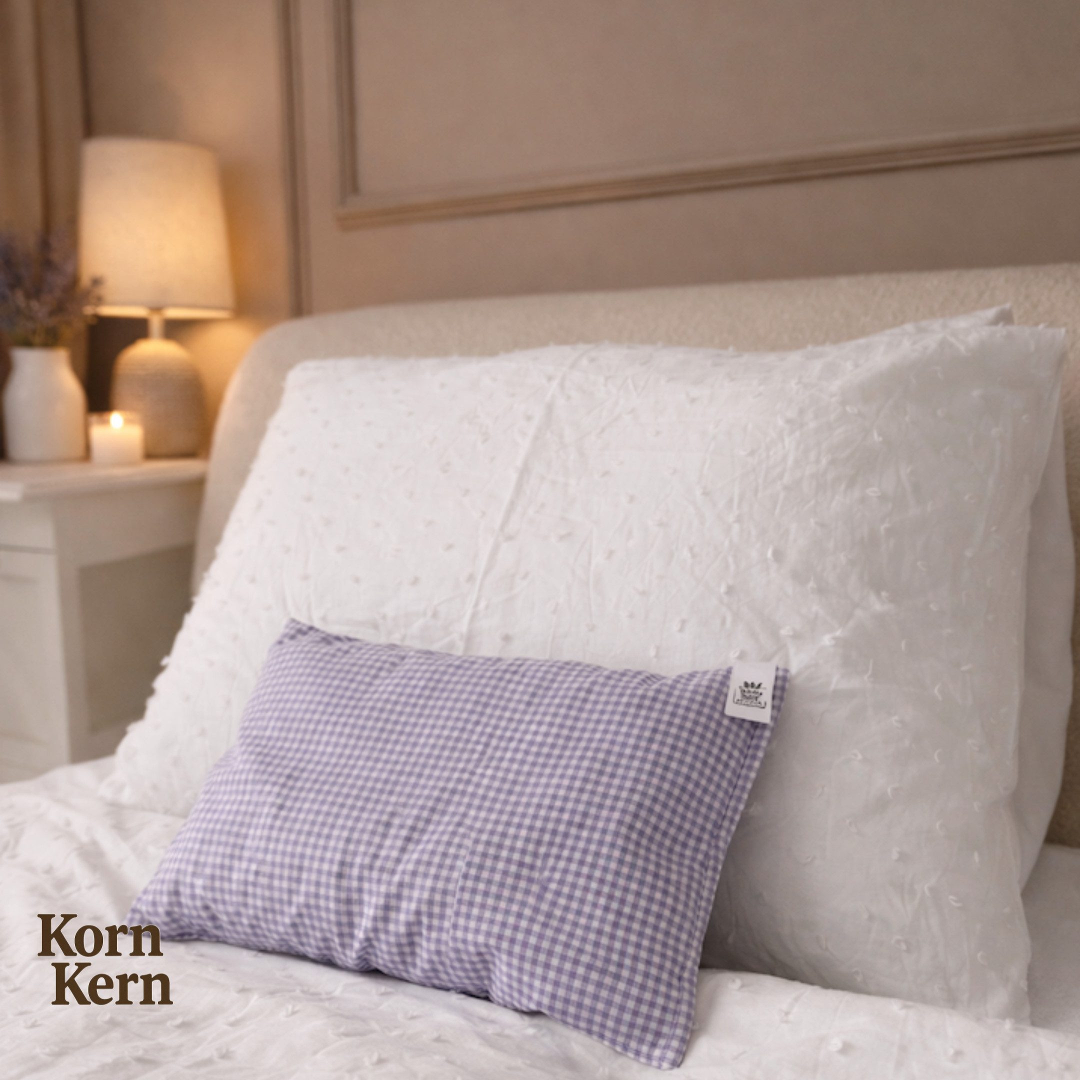 Korn & Kern Manufaktur Lavendelkissen 20x30 cm Duftkissen, 200 g Lavendel, 100 % Baumwolle, Aromakissen, 1-tlg., Natürliches Duftkissen - Entspannende Wirkung