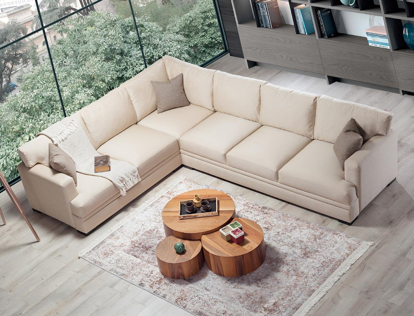 JVmoebel Ecksofa Sofa Made Design Ecksofa in 1 Europa Teile, L-Form, Beige Möbel Luxus Wohnzimmer