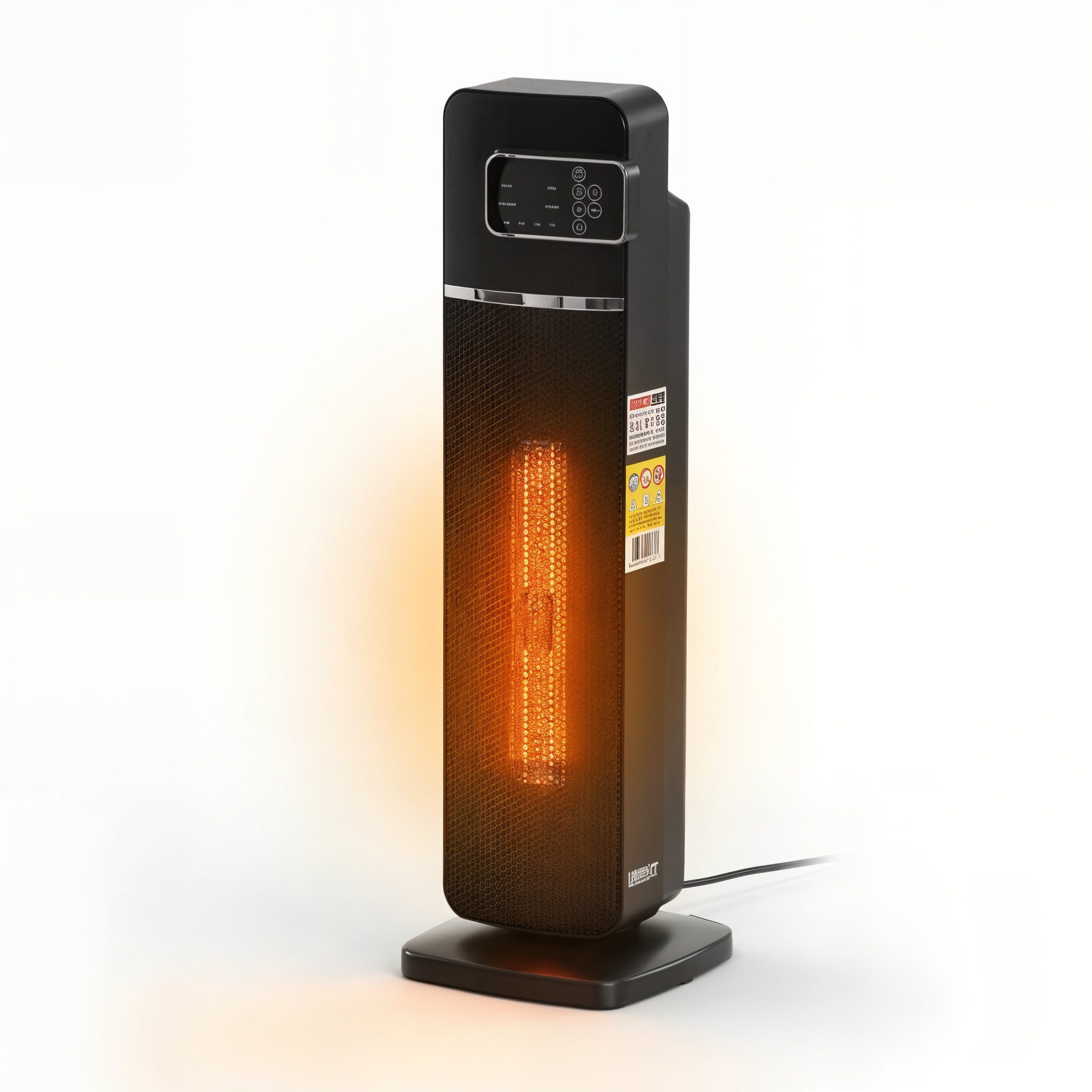 Hecht Keramikheizlüfter Heizstrahler mit Oszillation, Fernbedienung, Display, Heizer, bis 20 m², PTC, bis 10–49 °C stufenlos, Umkippschutz, Timer