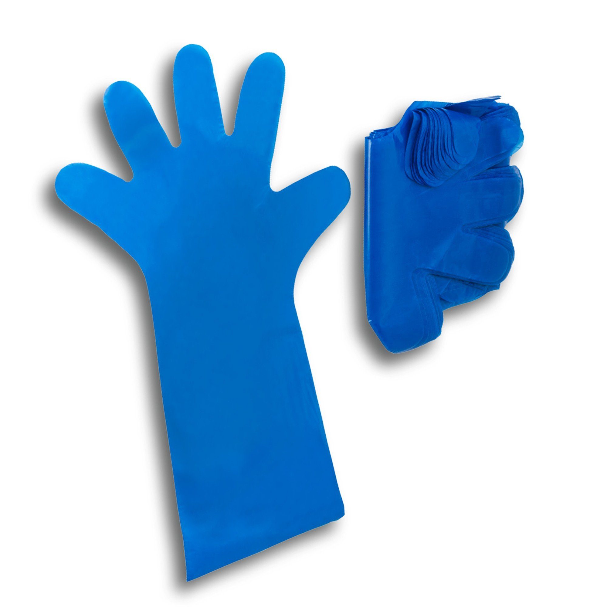 TronicXL Einweghandschuhe 100 Polyhandschuhe extra lang Einweg Plastik Handschuh Einmalhandschuh lang
