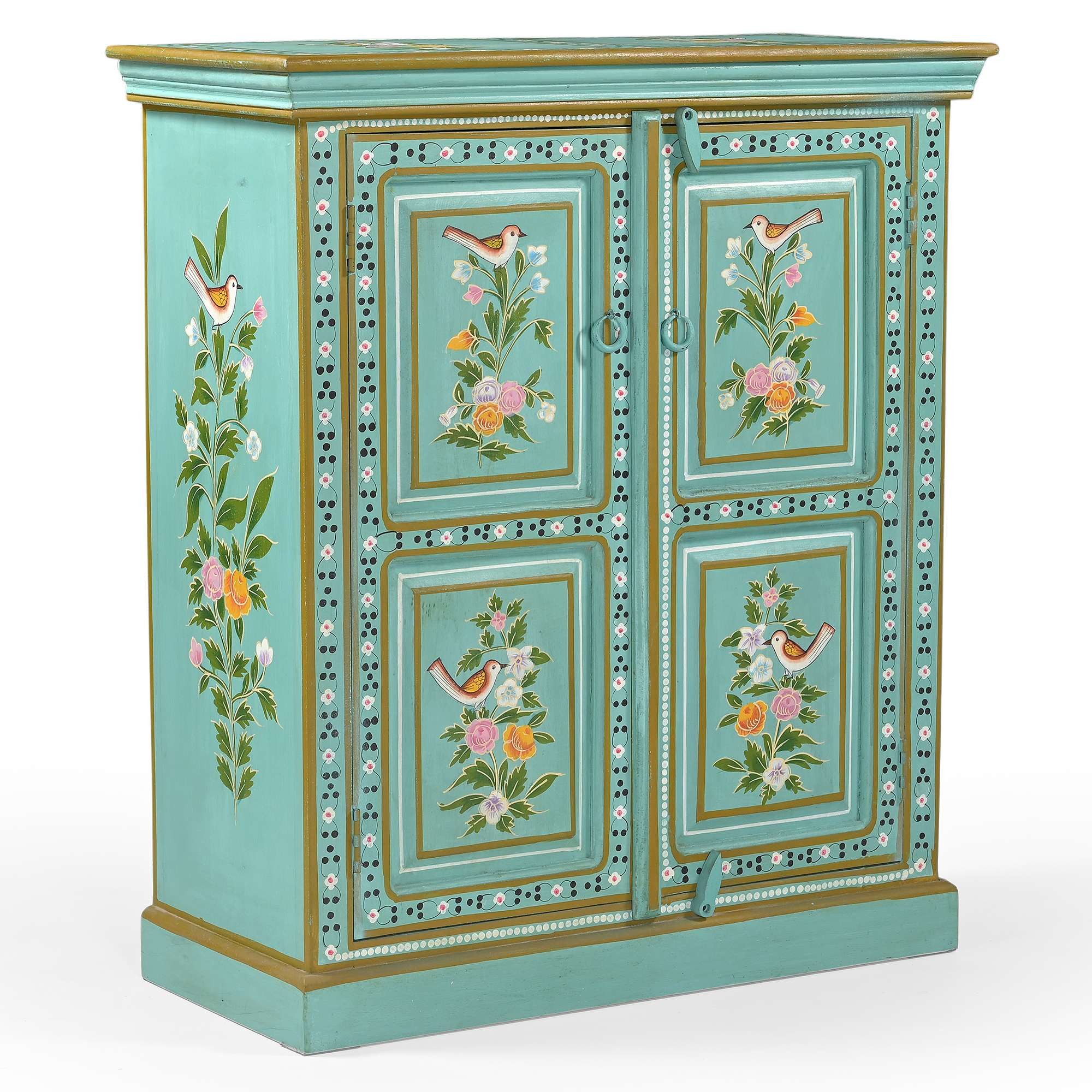 Home affaire Highboard Prem, mit dekorativen Fräsungen, handbemalt, Unika-Möbel, Breite 87 cm