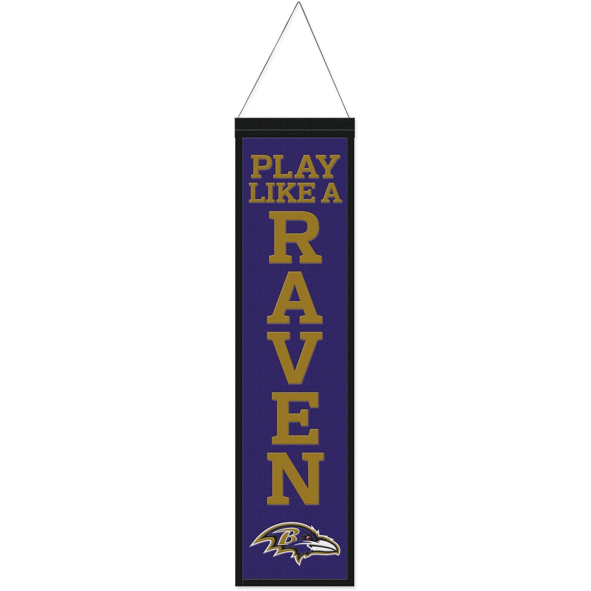 80x20cm Ravens NFL Wool SLOGAN Banner Baltimore Teams WinCraft Wanddekoobjekt