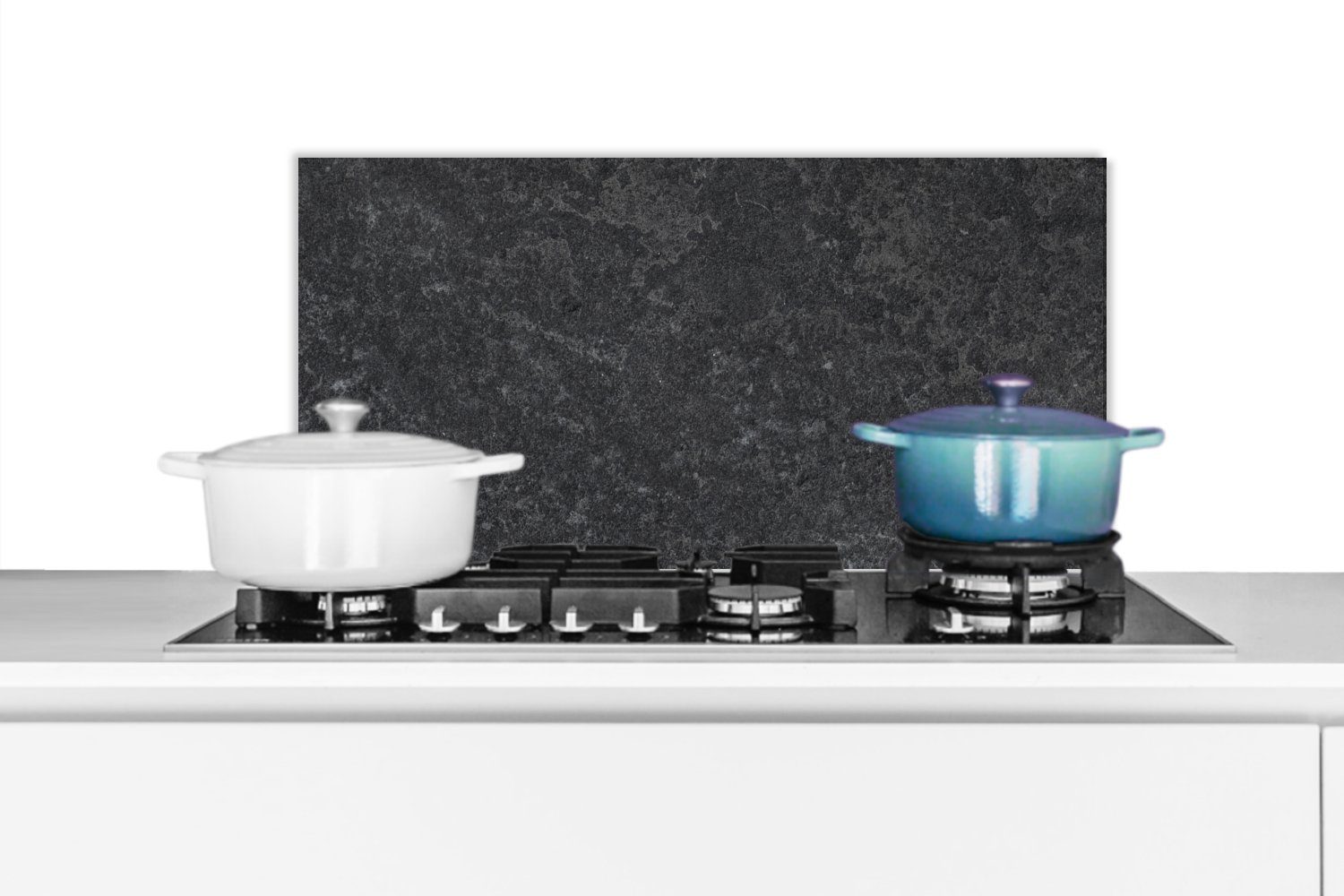 Küchen cm, Grau (1-tlg), - Textur Retro Wandschutz, Schmutzflecken gegen - MuchoWow Industriell, - Beton und - Küchenrückwand für 60x30 Fett