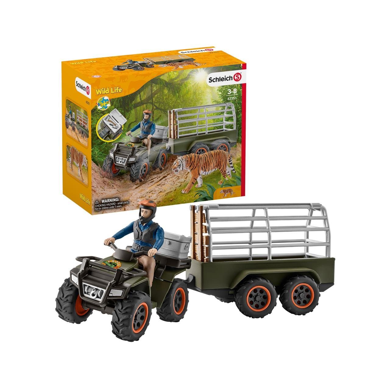 Schleich® Lernspielzeug Quad mit Anhänger und Ranger 42351