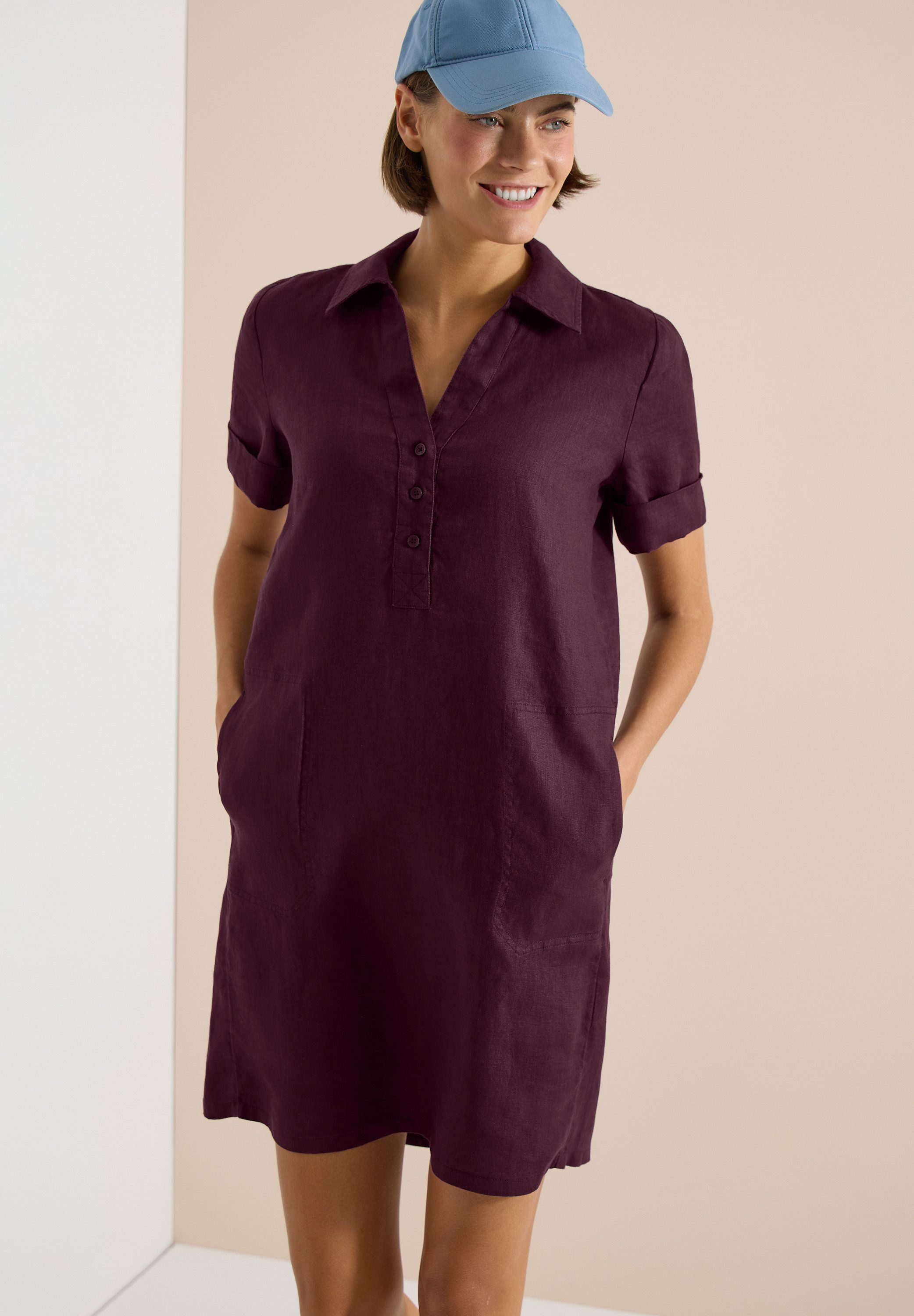 CECIL Blusenkleid Sommerkleid aus Leinen