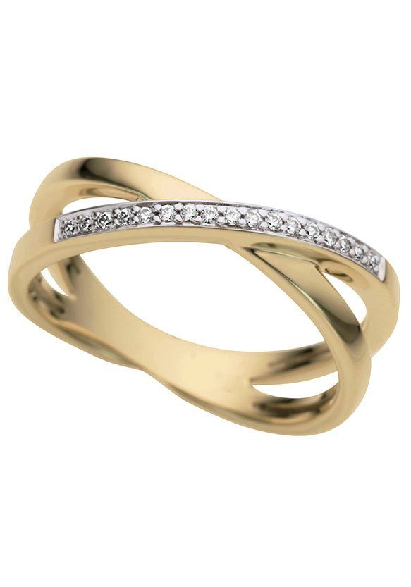 Firetti Diamantring Schmuck Geschenk Kleid, Damenring Geburtstag Goldring Weihnachten zu Anlass Jeans, Shirt, Sneaker! 585 Diamant, Gold