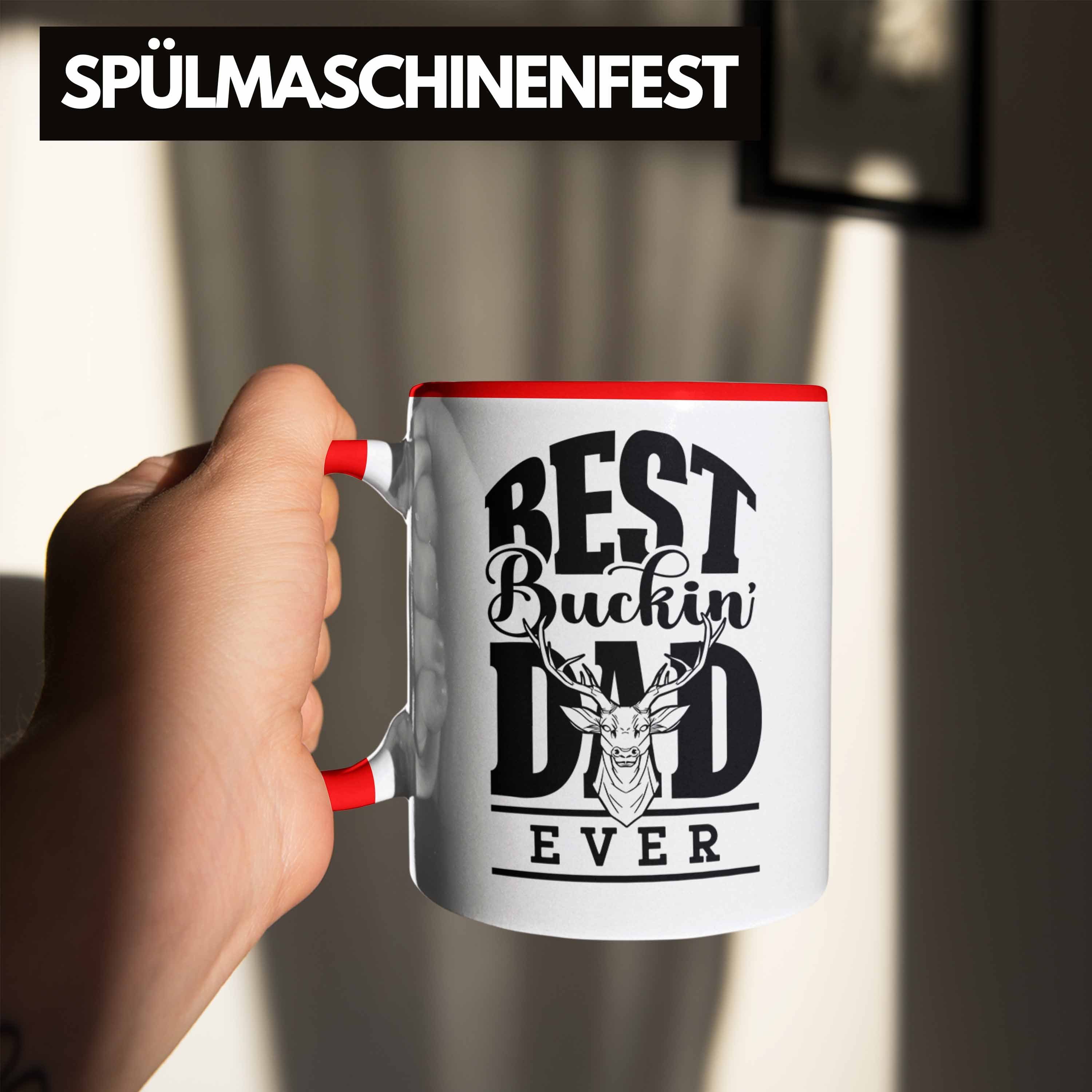 Buckin "Best Jäger-Tasse Tasse Dad Geschenk Vater Rot Trendation Ever" Vatertag