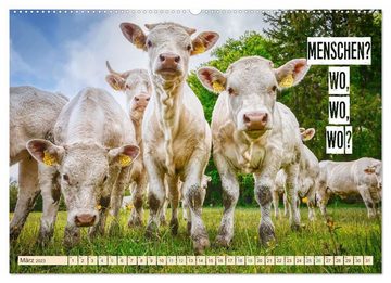 CALVENDO Wandkalender Tierbabys Gedanken - Spruchkalender (Premium, hochwertiger DIN A2 Wandkalender 2023, Kunstdruck in Hochglanz)