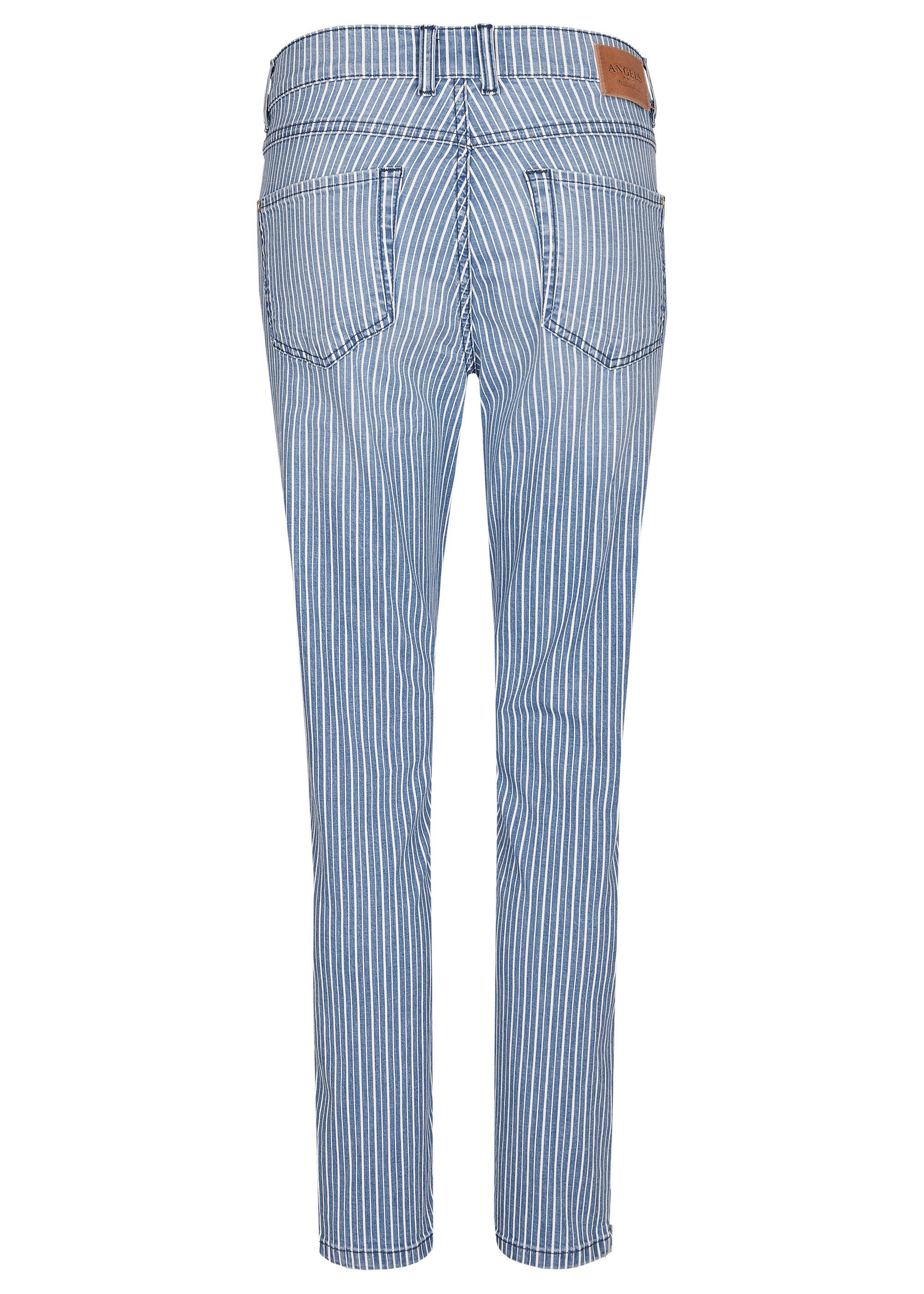ANGELS Stretch-Jeans ANGELS JEANS CICI mid blue used striped 298 3400.335