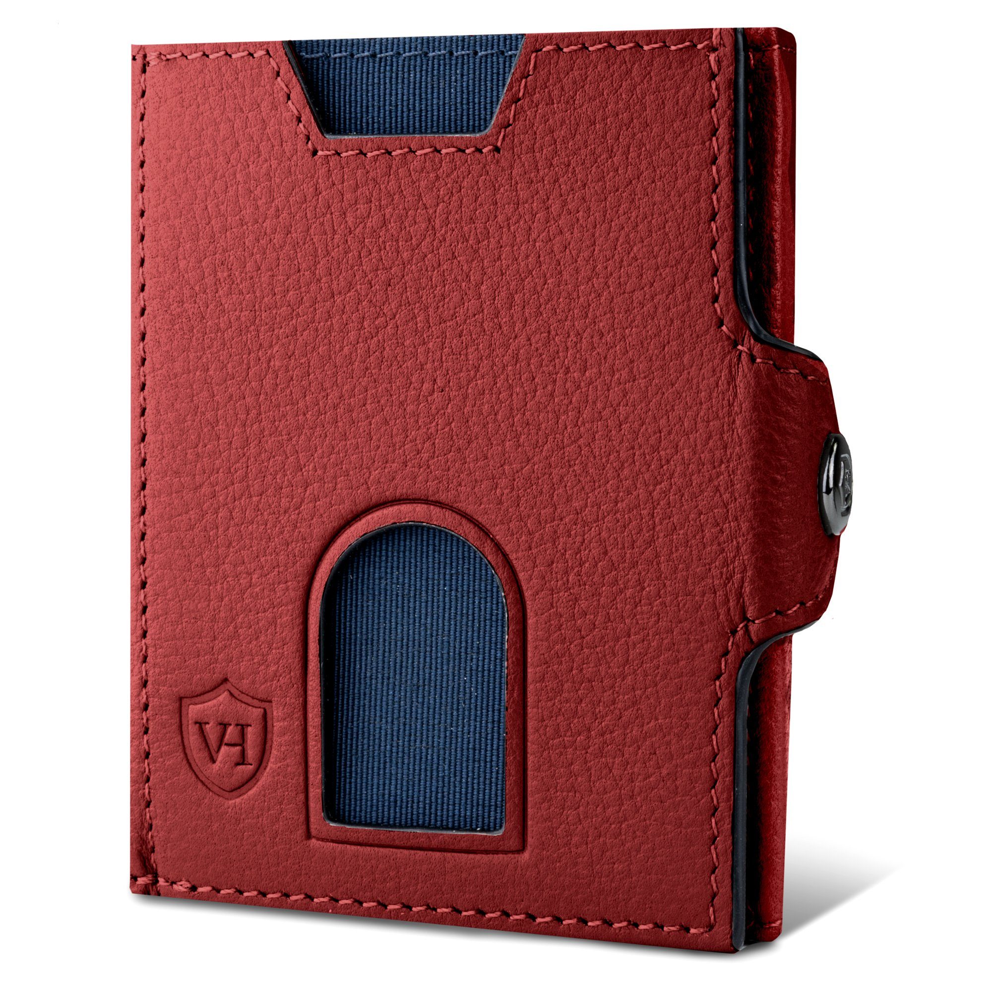 VON HEESEN Geldbörse Whizz XL-Münzfach, Geschenkbox RFID-Schutz Kartenfächer Geldbeutel Wallet Portemonnaie Slim Wallet & mit 5 Rot inkl. &