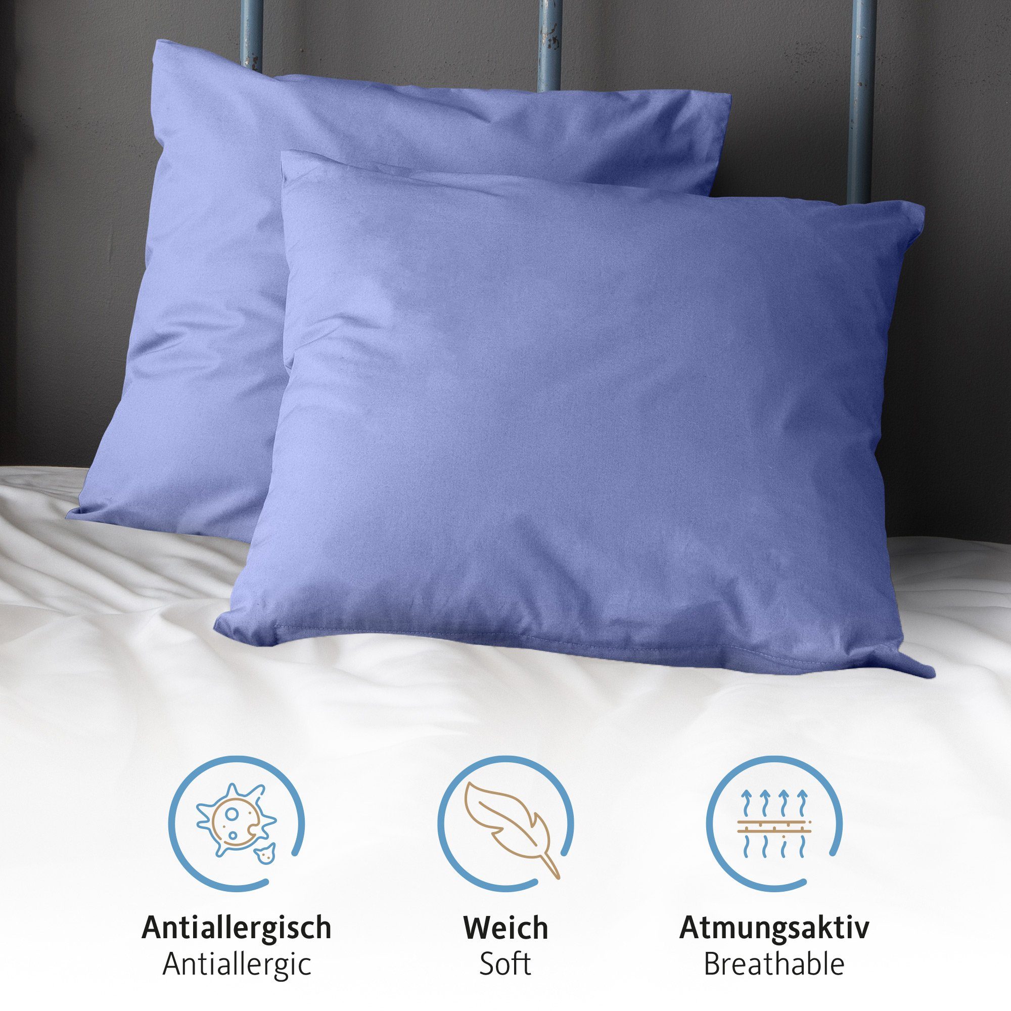 Komfortec Kissenbezug Premium Kopfkissenbezug, gebürstet 100% günstig online kaufen