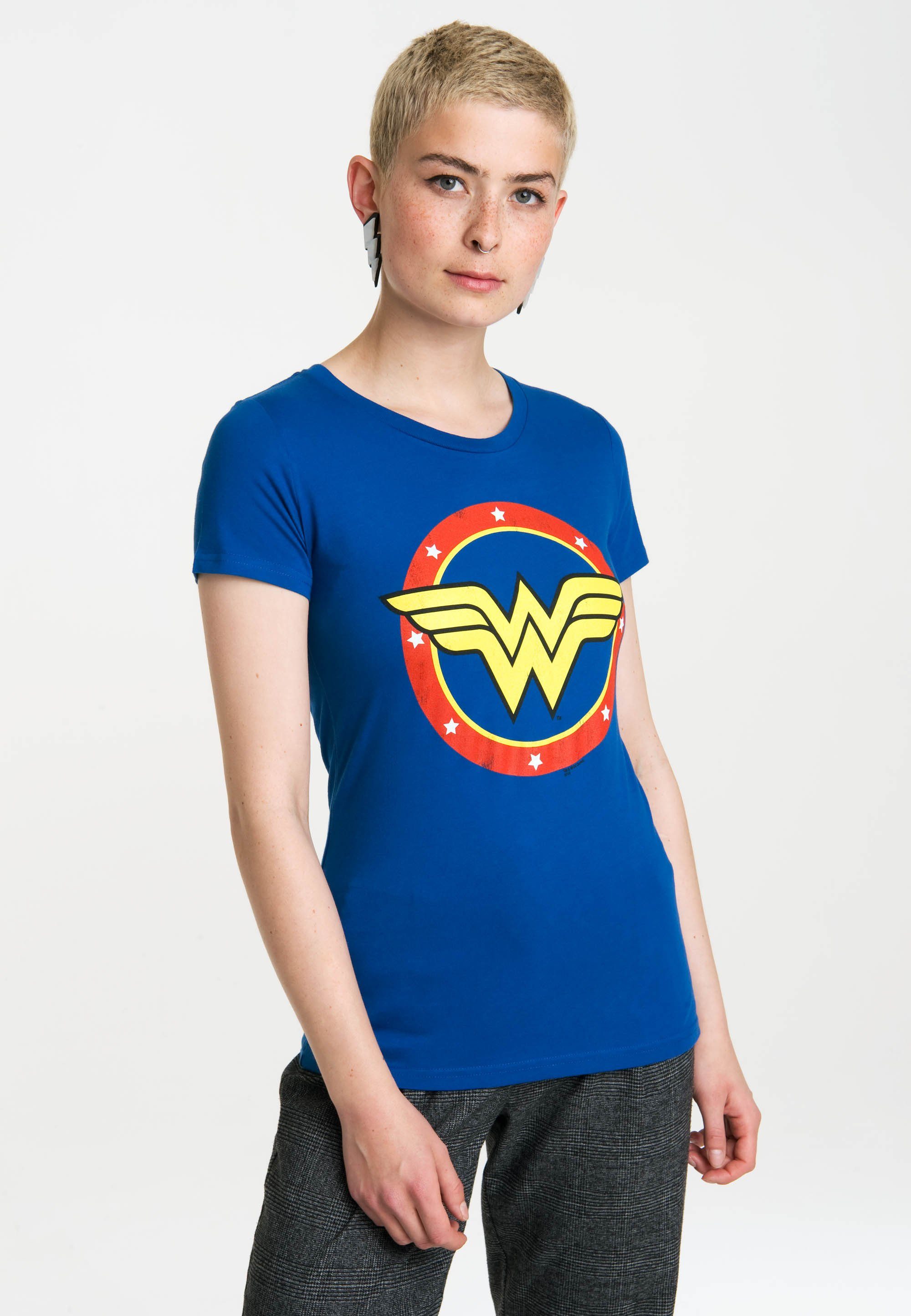 LOGOSHIRT T-Shirt Wonder Woman Circle Logo mit lizenziertem Print