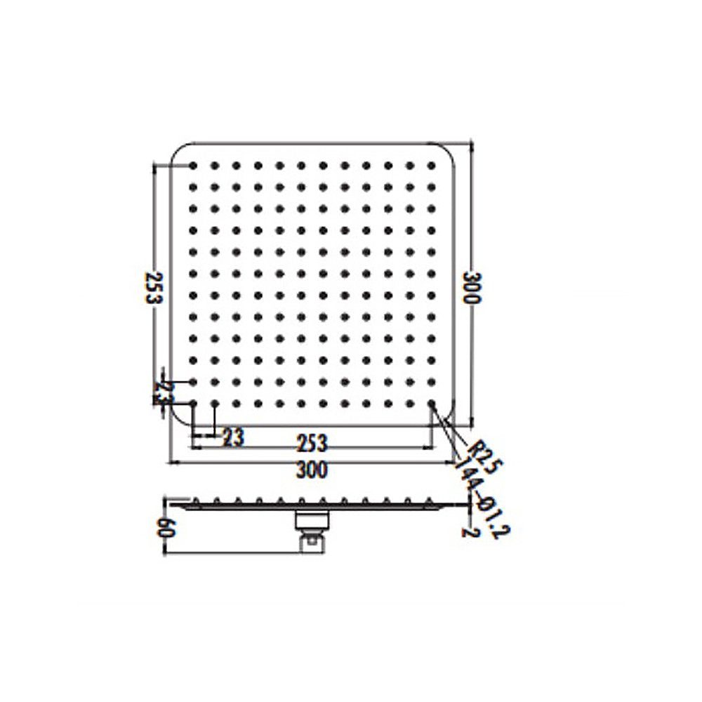 Aloni Kopfbrause SH4030BG, (einzel, 1-tlg), Aloni Regendusche Kopfbrause Quadrat Gold gebürstet 30x30 cm