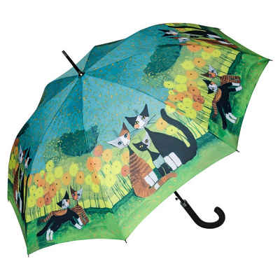 von Lilienfeld Stockregenschirm Regenschirm Rosina Wachtmeister: All Together Motiv Kunst Katze, 100 % Regenschutz / 95 % UV-Schutz