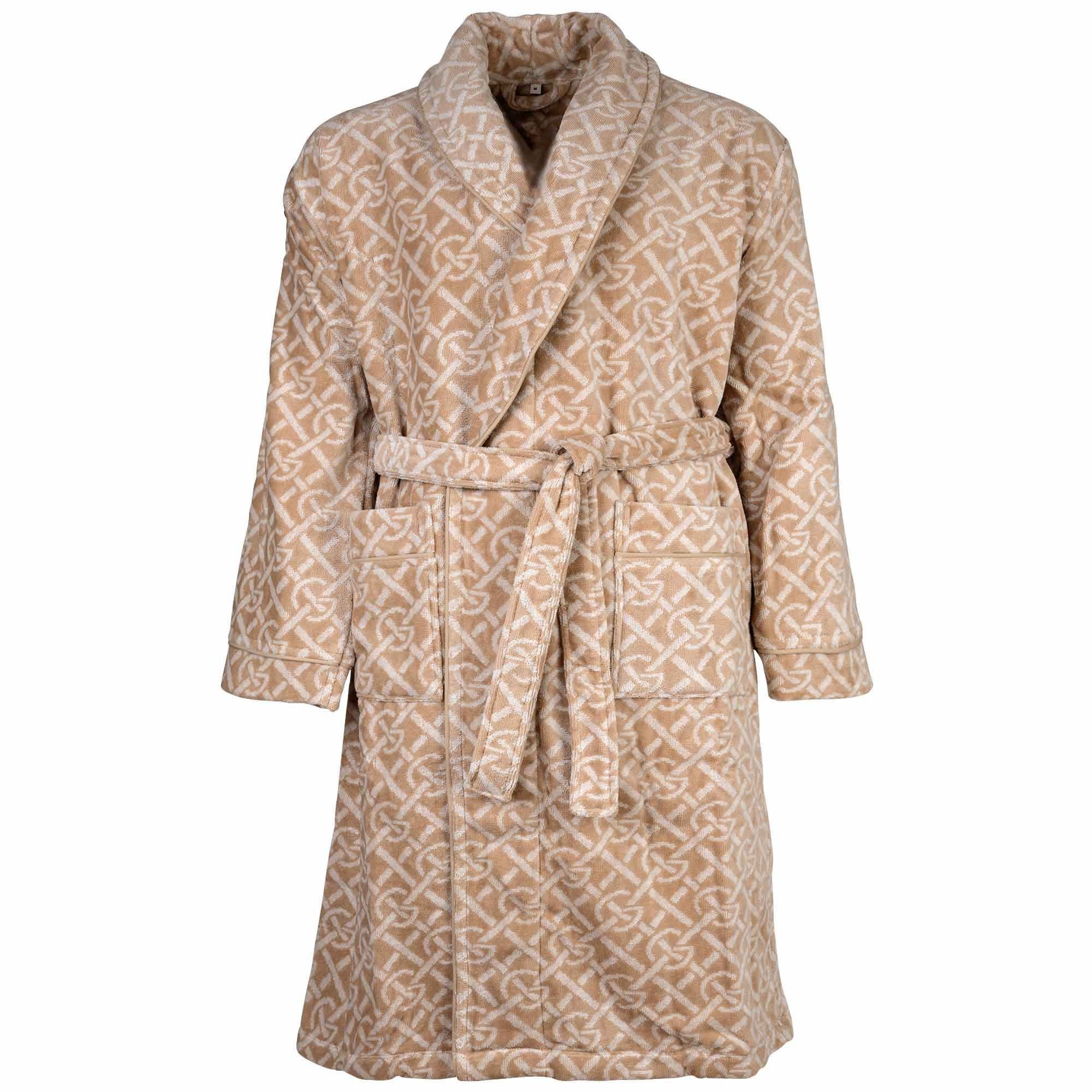 Gant Bademantel Unisex Bademantel Baumwolle G-PATTERN ROBE, Baumwolle
