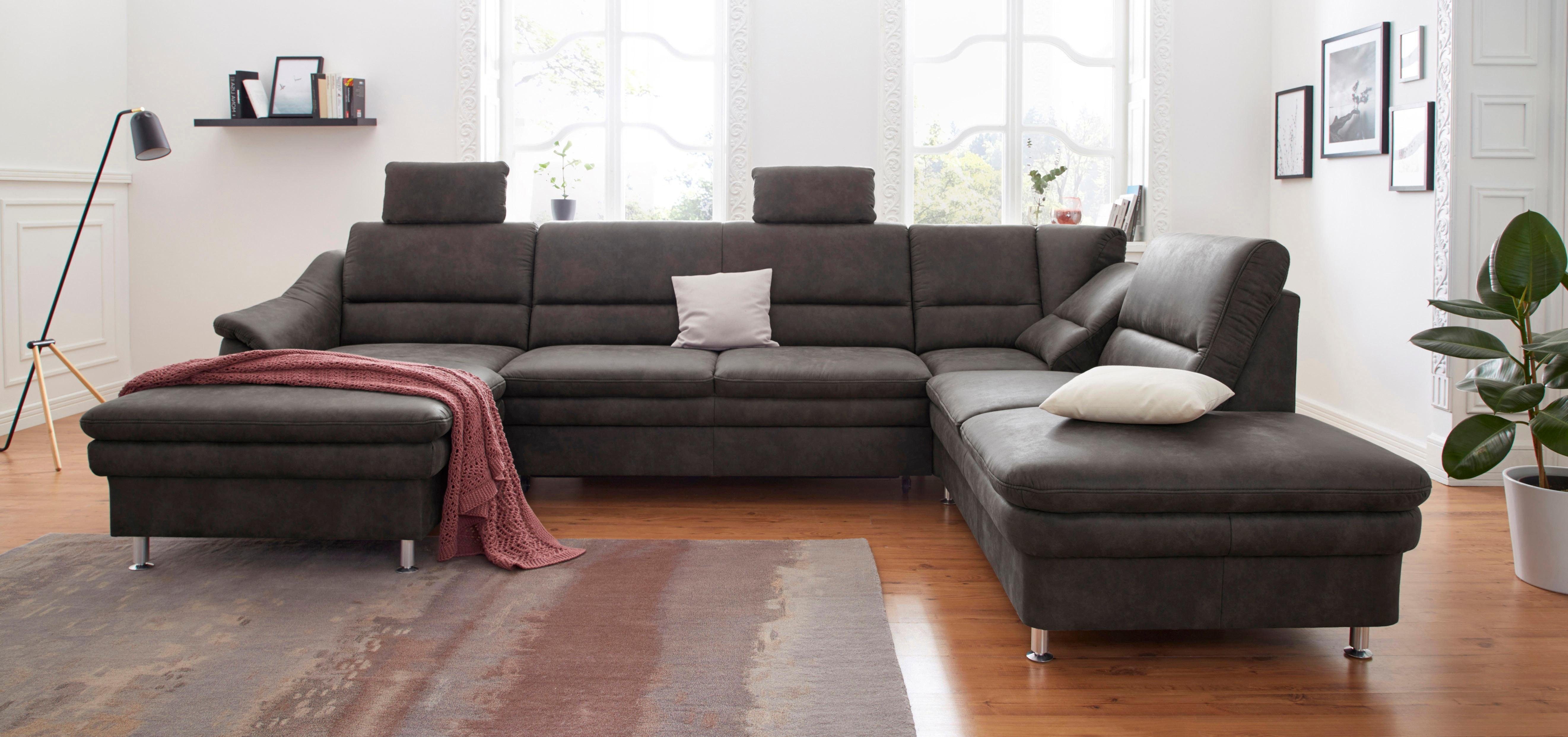 sit&more Wohnlandschaft Cardoso U-Form, mit Federkern und Kopfstützen, mit Bettfunktion und Relaxfunktion