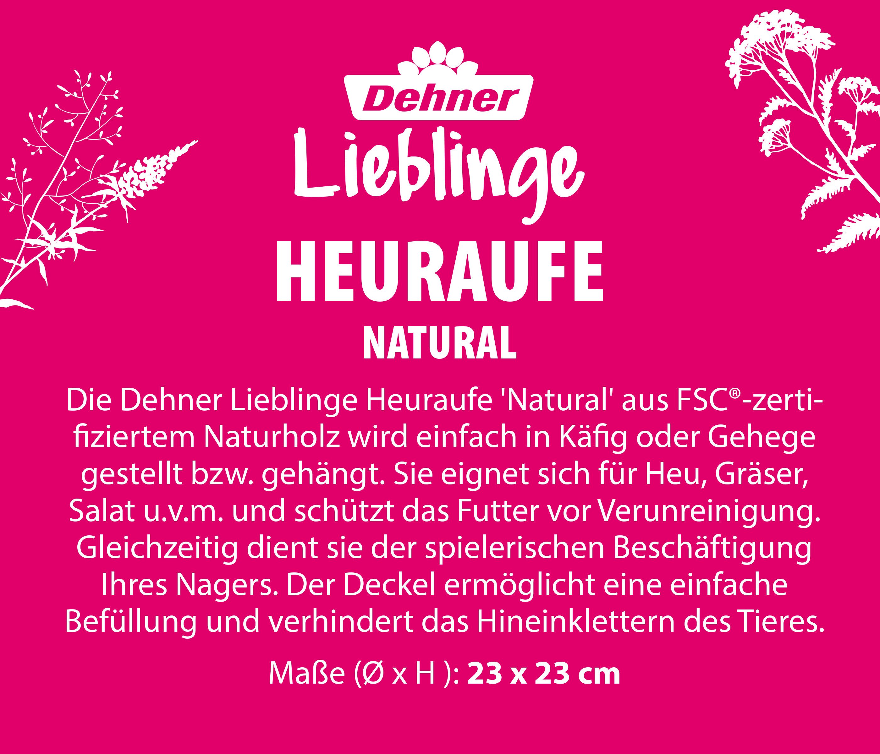 Thumbnail - Dehner Kleintierhaus Heuraufe Natural, Ø 23 cm, Höhe 23 cm, Holz