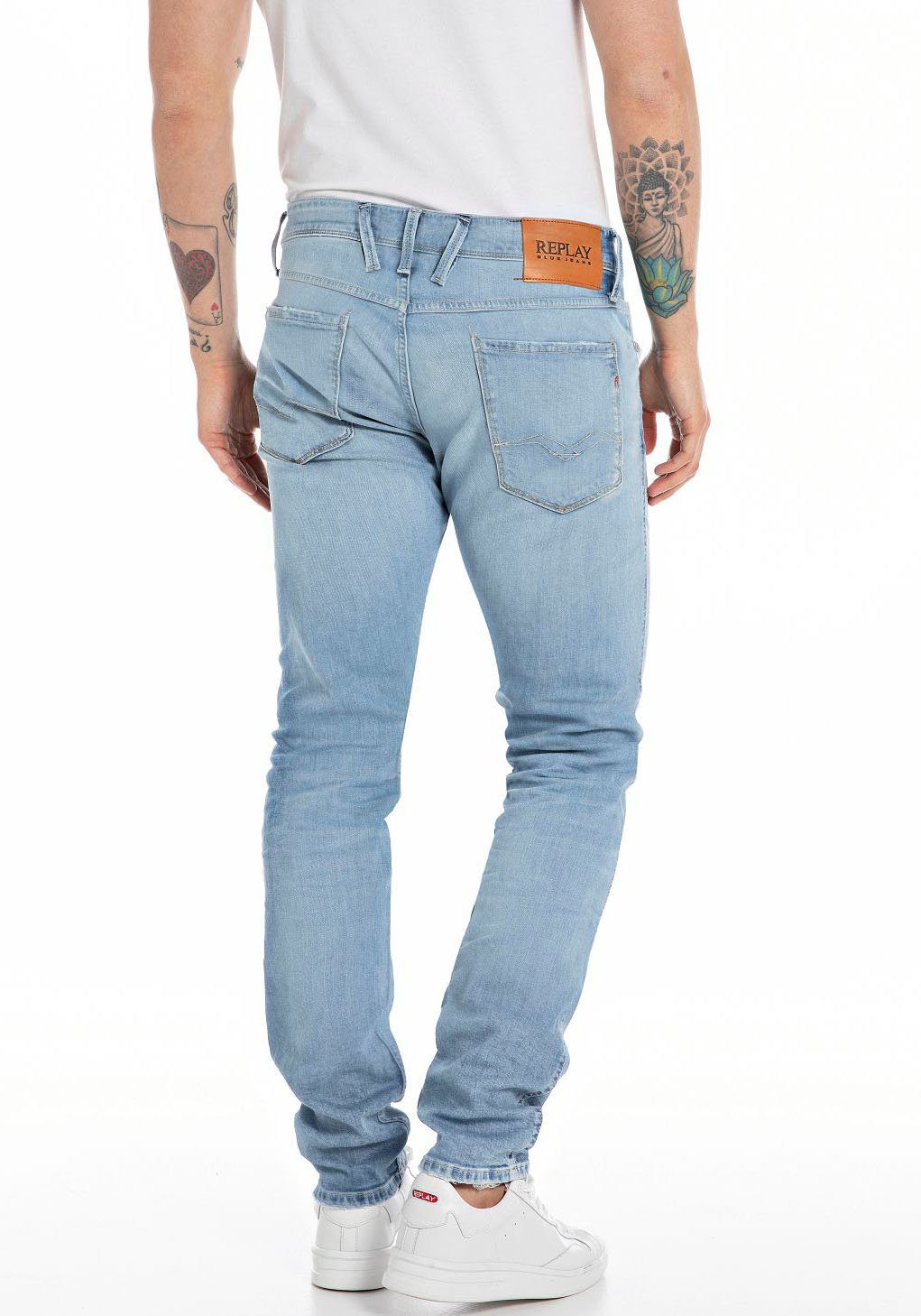 Replay Slim-fit-Jeans ANBASS HYPERFLEX BIO günstig online kaufen