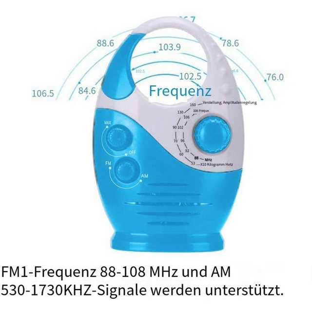 Mmgoqqt »Wasserdichtes Duschradio,Spritzwassergeschütztes Am Fm Radio Mit Integriertem Lautsprecher Und Einstellbarer Lautstärke Für Das Badezimmer« Radio  - Onlineshop OTTO