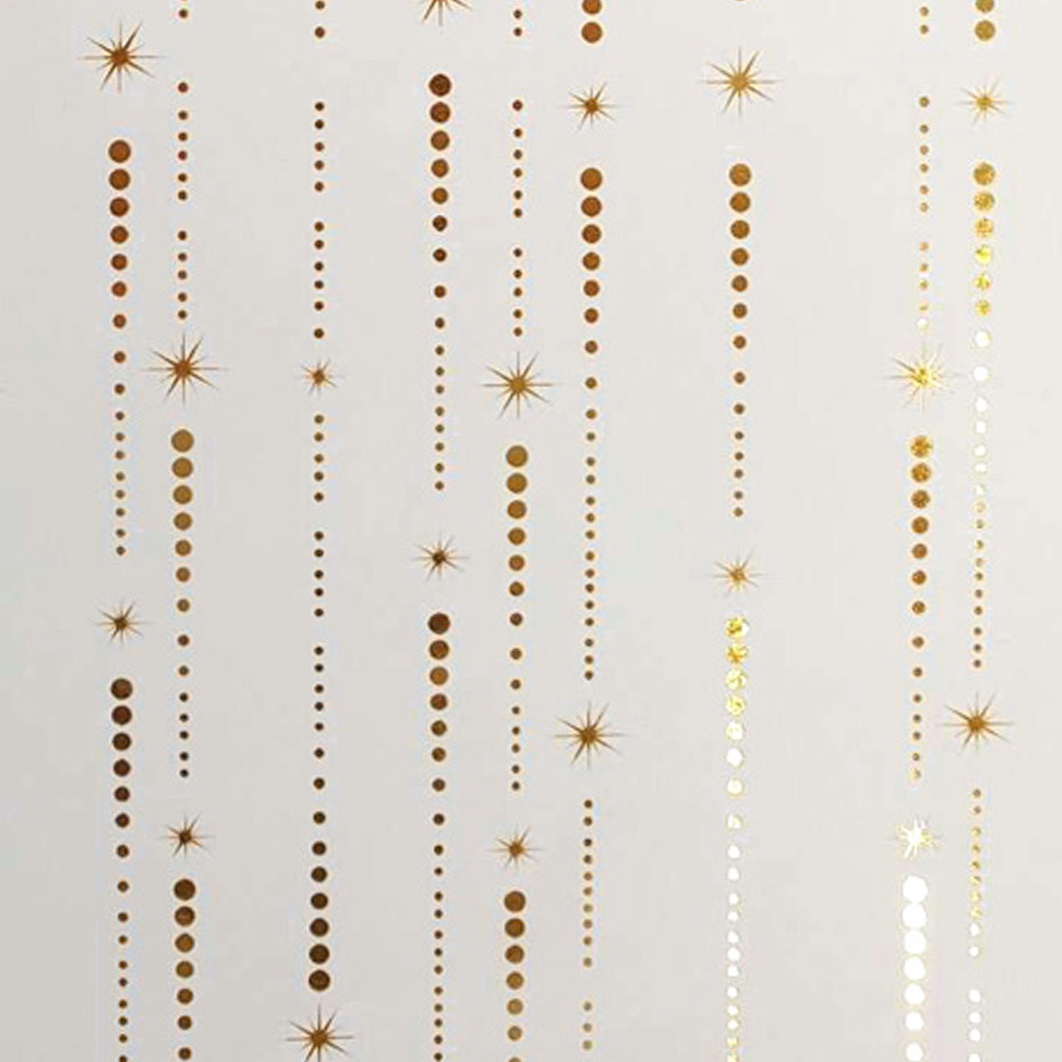 Sternschnuppen gold Geschenkpapier, Star Rolle weiß / 2m 70cm Muster x Geschenkpapier
