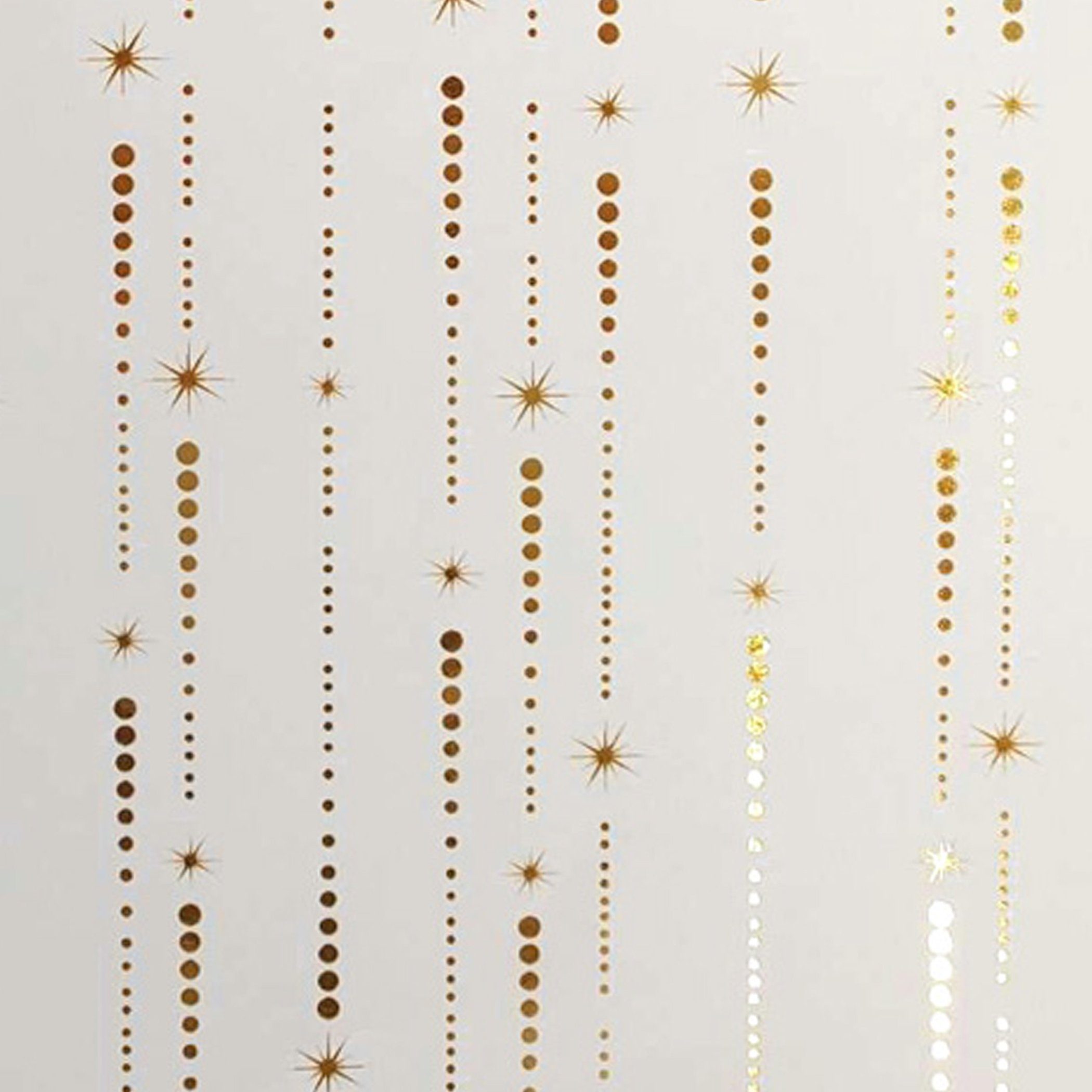 Star Geschenkpapier, Geschenkpapier Sternschnuppen 70cm x 2m Rolle weiß / gold metallic