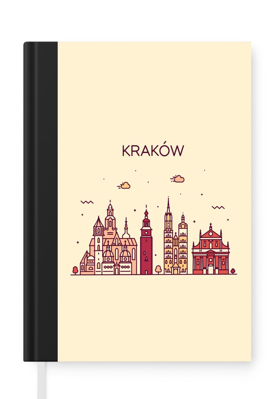 MuchoWow Notizbuch Polen - Skyline - Krakau, Journal, Merkzettel, Tagebuch, Notizheft, A5, 98 Seiten, Haushaltsbuch
