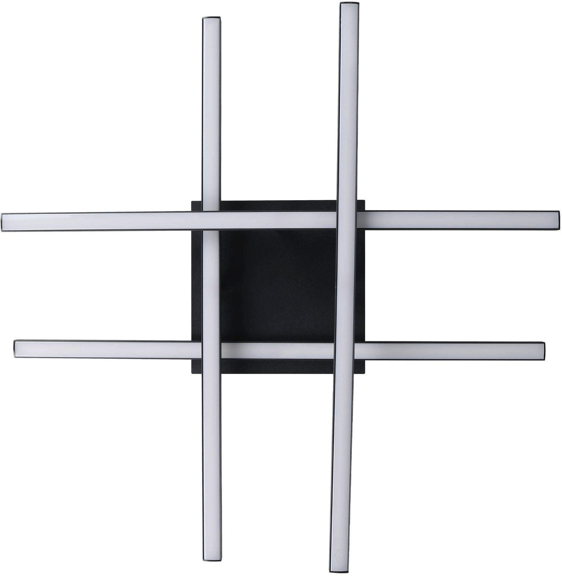 EGLO Deckenleuchte Lasana 3 Deckenleuchte, Wohnzimmerlampe, Stahl und Kunststoff, Lampe, LED fest integriert, Warmweiß, Wandlampe, Deckenlampe Schwarz, Weiß, Wohnzimmerlampe, L x B 50 cm