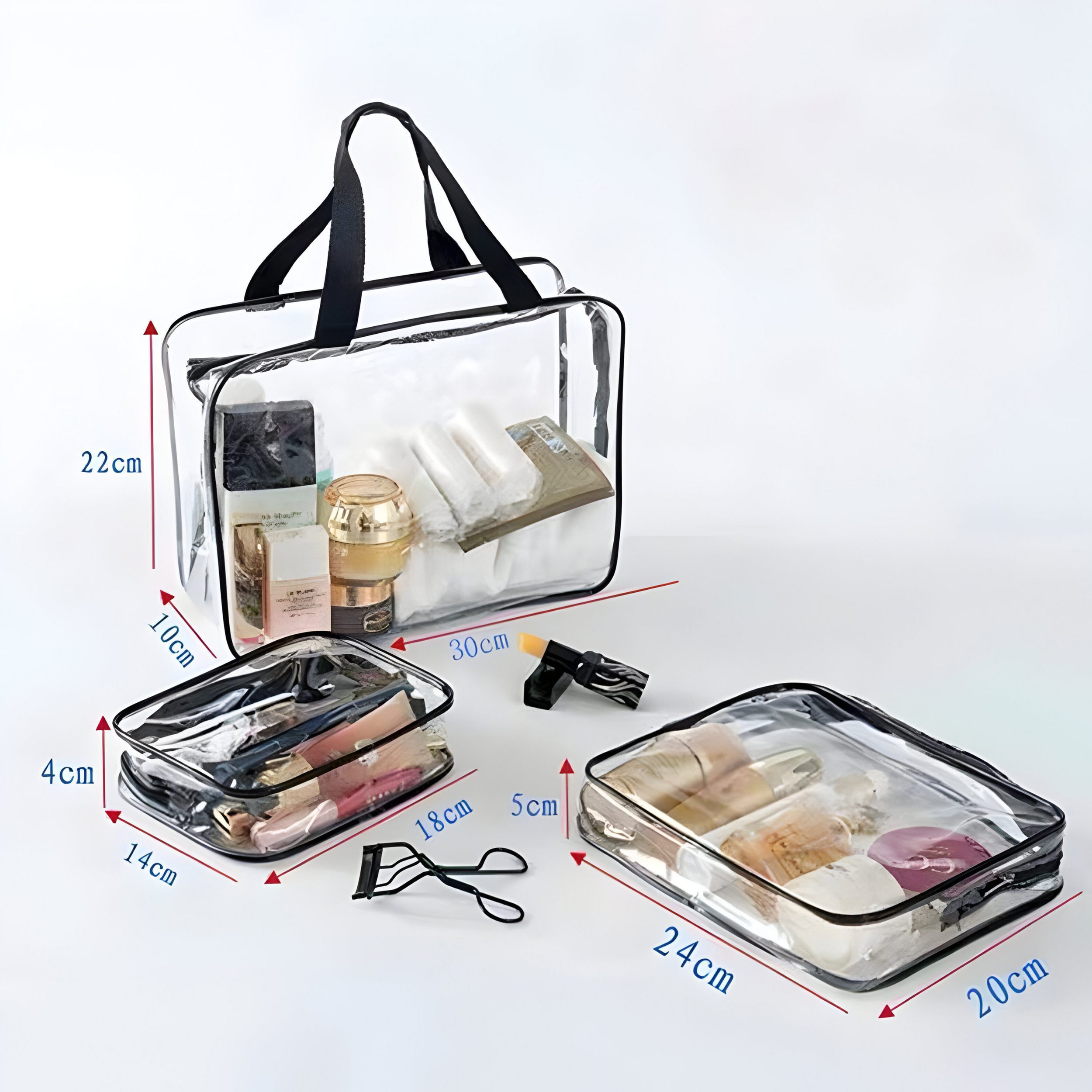 FELIXLEO Kulturbeutel Kulturbeutel Kosmetiktasche Wasserdichte Transparent Kulturtasche (3-tlg) – Bild 5 von 5