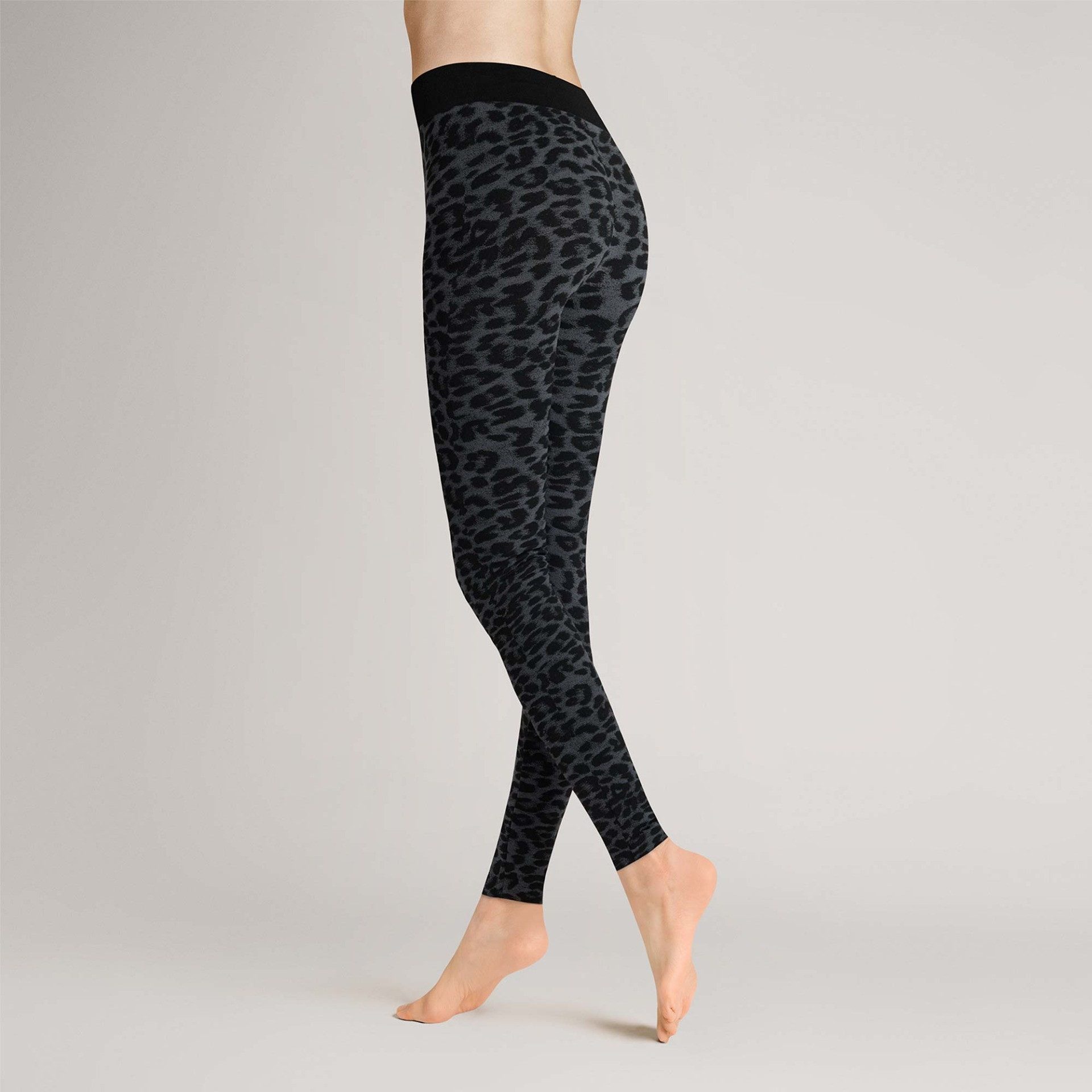 Hudson Strickstrumpfleggings Joyful Leo 100 DEN (1 St) Thermoleggings mit Leomuster