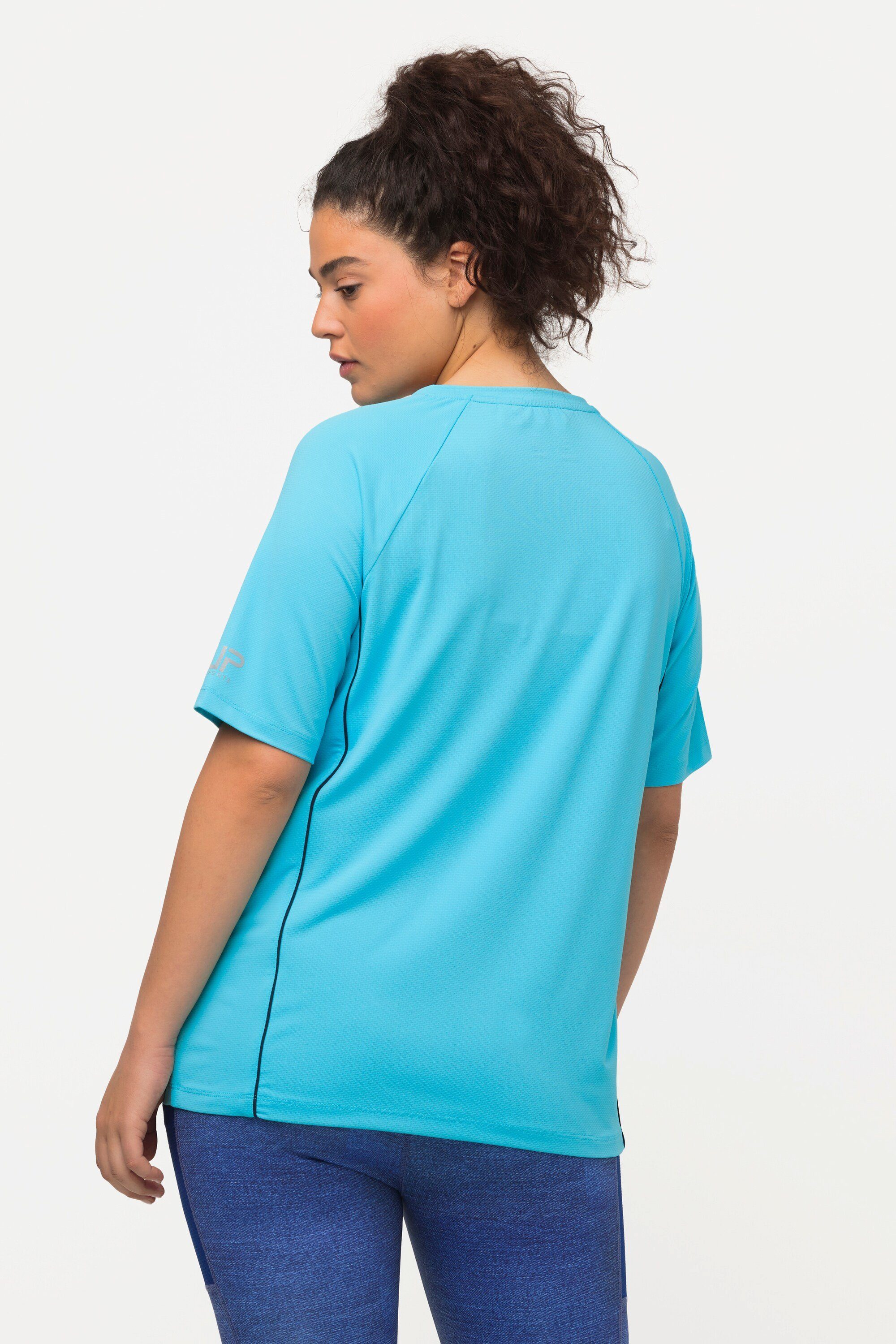 Halbarm türkis helles 50+ Rundhalsshirt V-Ausschnitt UV-Schutz T-Shirt Ulla Popken