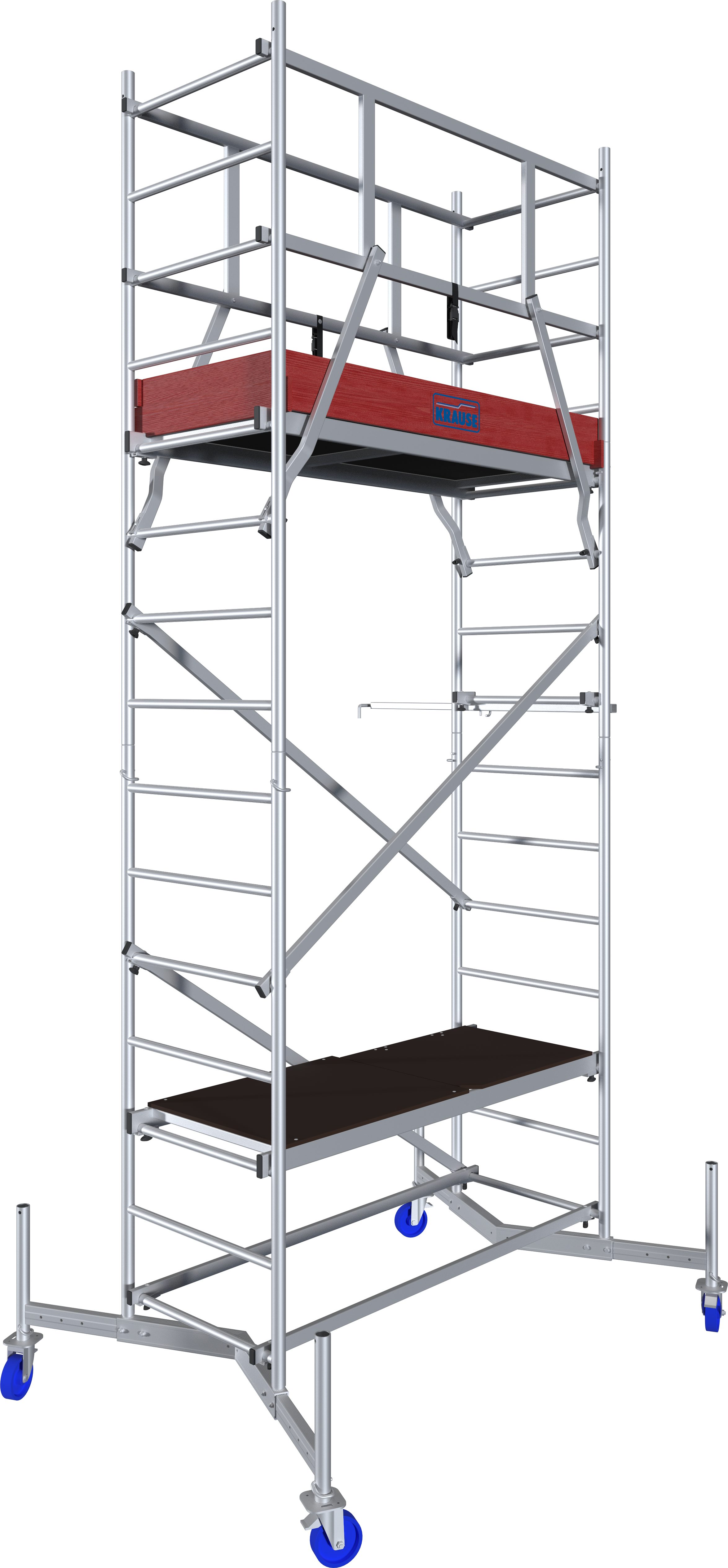 KRAUSE ClimTec System work scaffold (set), complete scaffold, including 1 extension and set of 125 mm casters