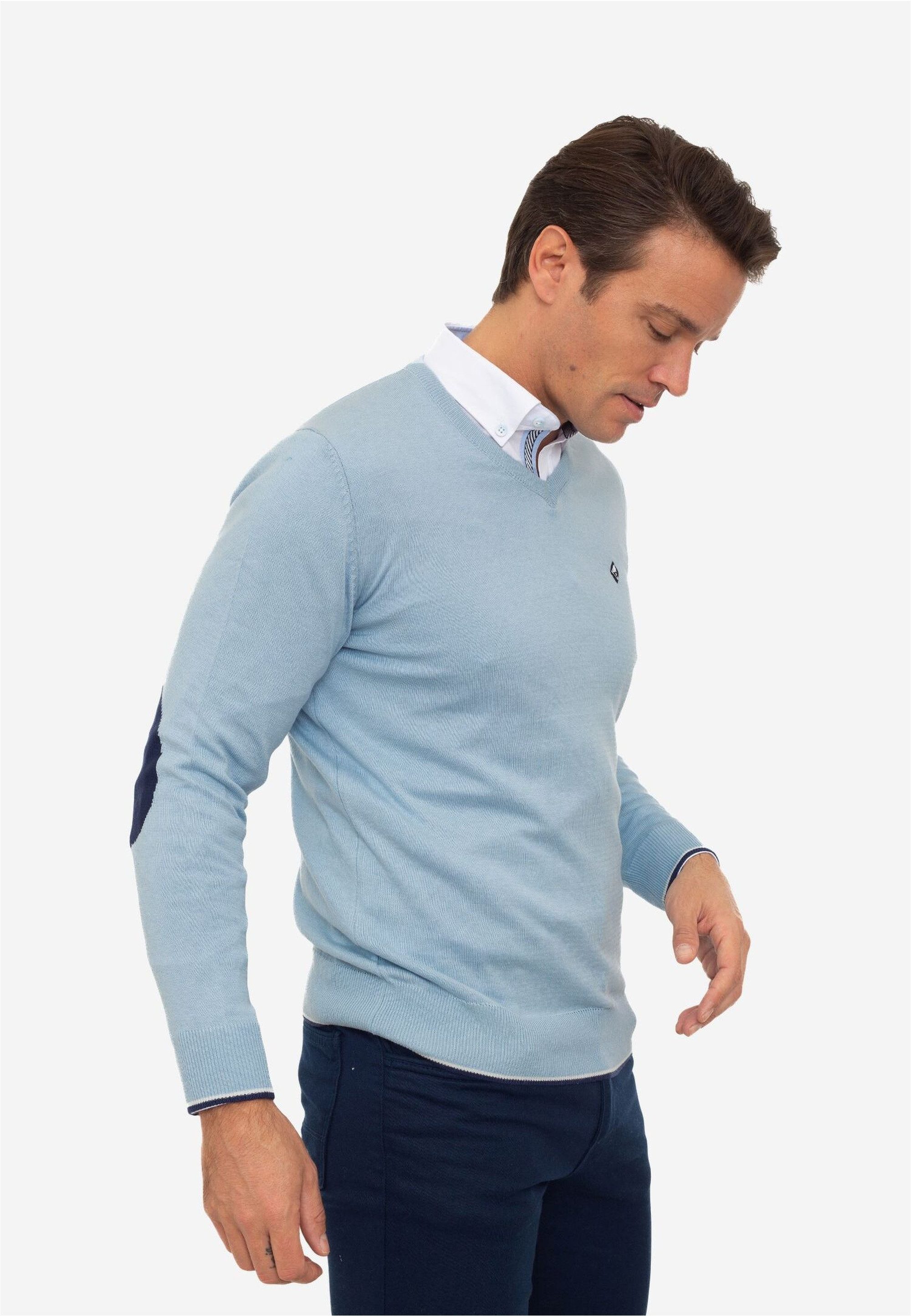 SIR RAYMOND TAILOR Strickpullover Appel mit farblich abgesetzten Ellenbogen günstig online kaufen