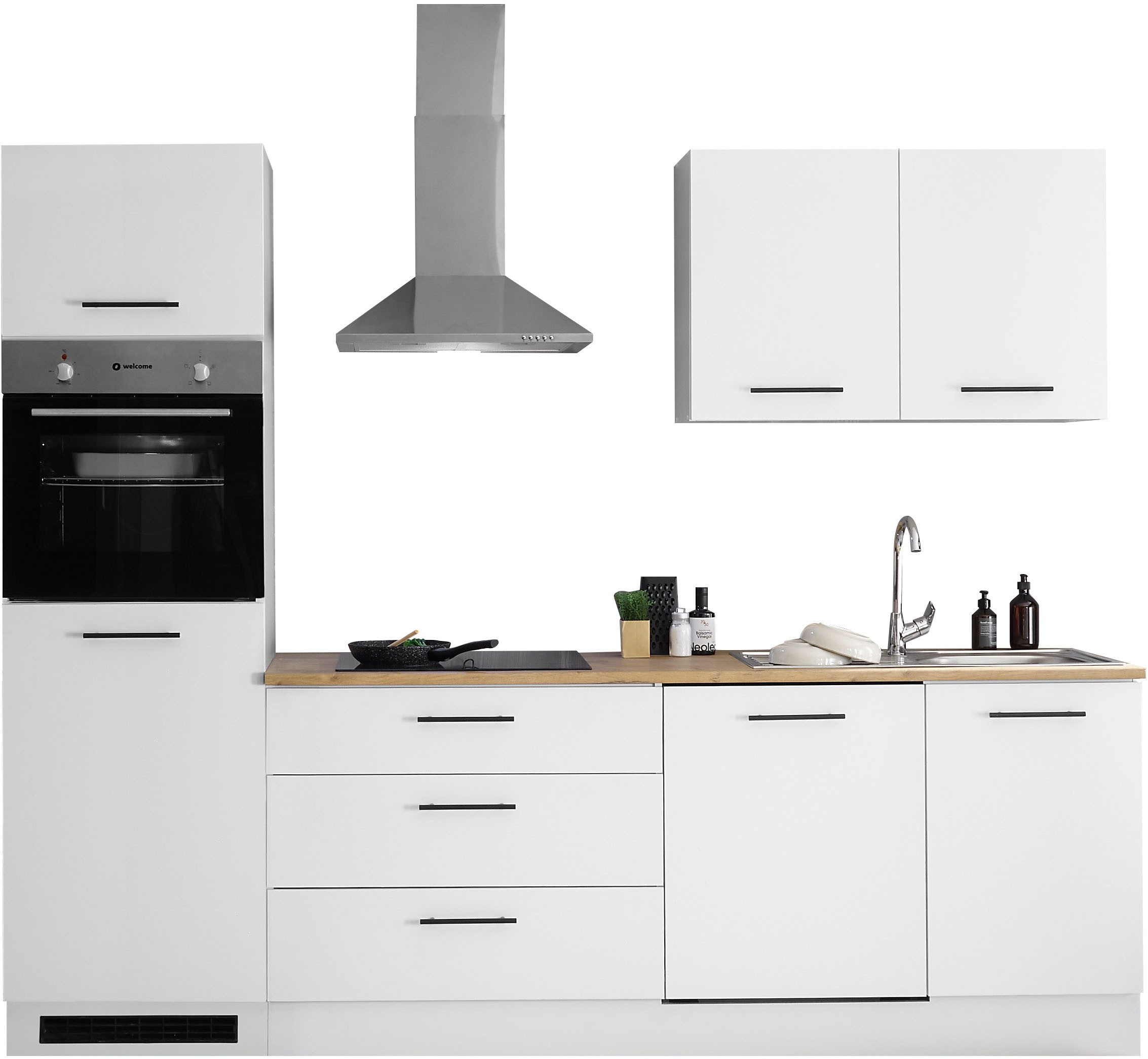 BASIC by Balculina Küchenzeile Tirol B/H/T 250x212x60 cm, Breite 250 cm, wahlweise mit E-Geräten