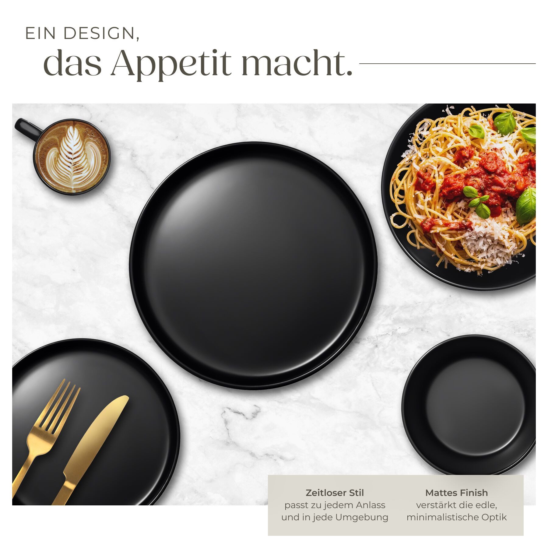 tectake Geschirr-Set Tafelservice aus Steingut für 6 Personen, ineinander stapelbar (30-tlg), 6 Personen, Steingut, im Urban-Style, mit Glasur, spülmaschinen- u – Bild 3 von 5