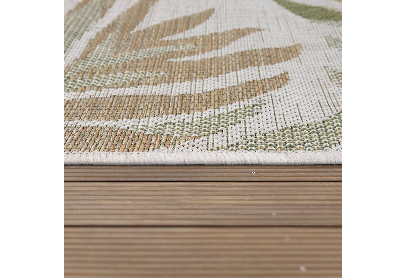 Teppich »Kuba 127«, Paco Home, rechteckig, Höhe 4 mm, Flachgewebe, Motiv Blätter, In- und Outdoor geeignet, Wohnzimmer-kaufen