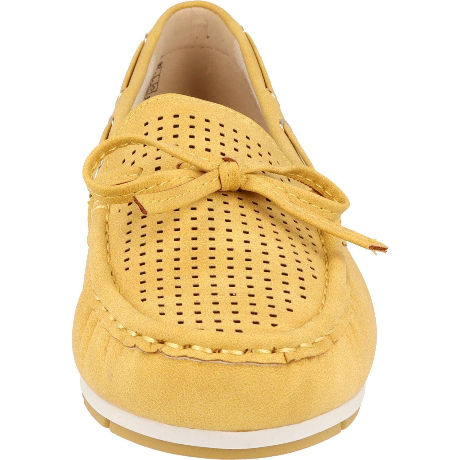 Damen 242-646 Schleife Sommer Schuhe Jane Klain Komfort Yellow Slipper Mokassin