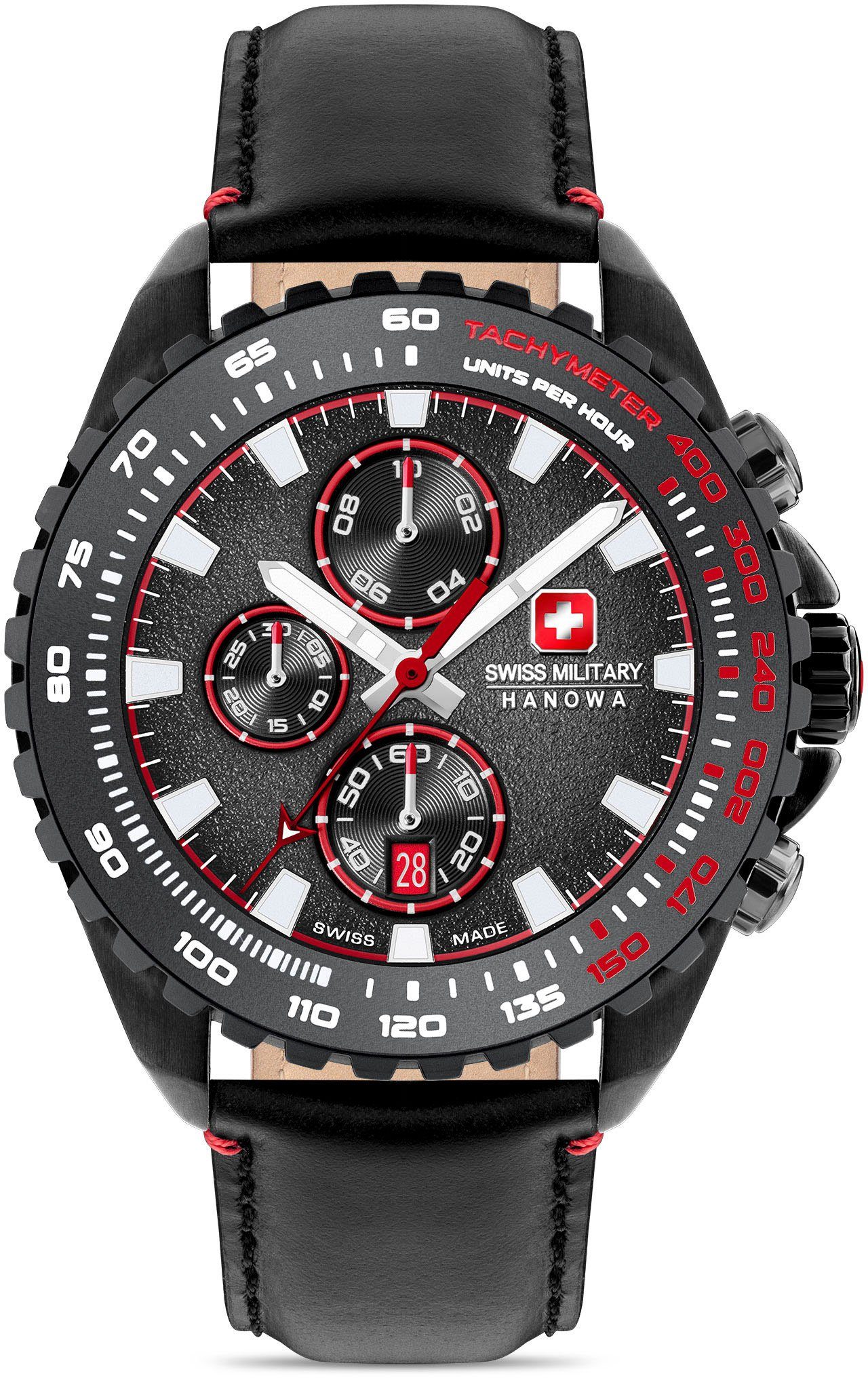 SMWGC0001832 Swiss MARTEN, Hanowa Chronograph STONE Schwarz Military