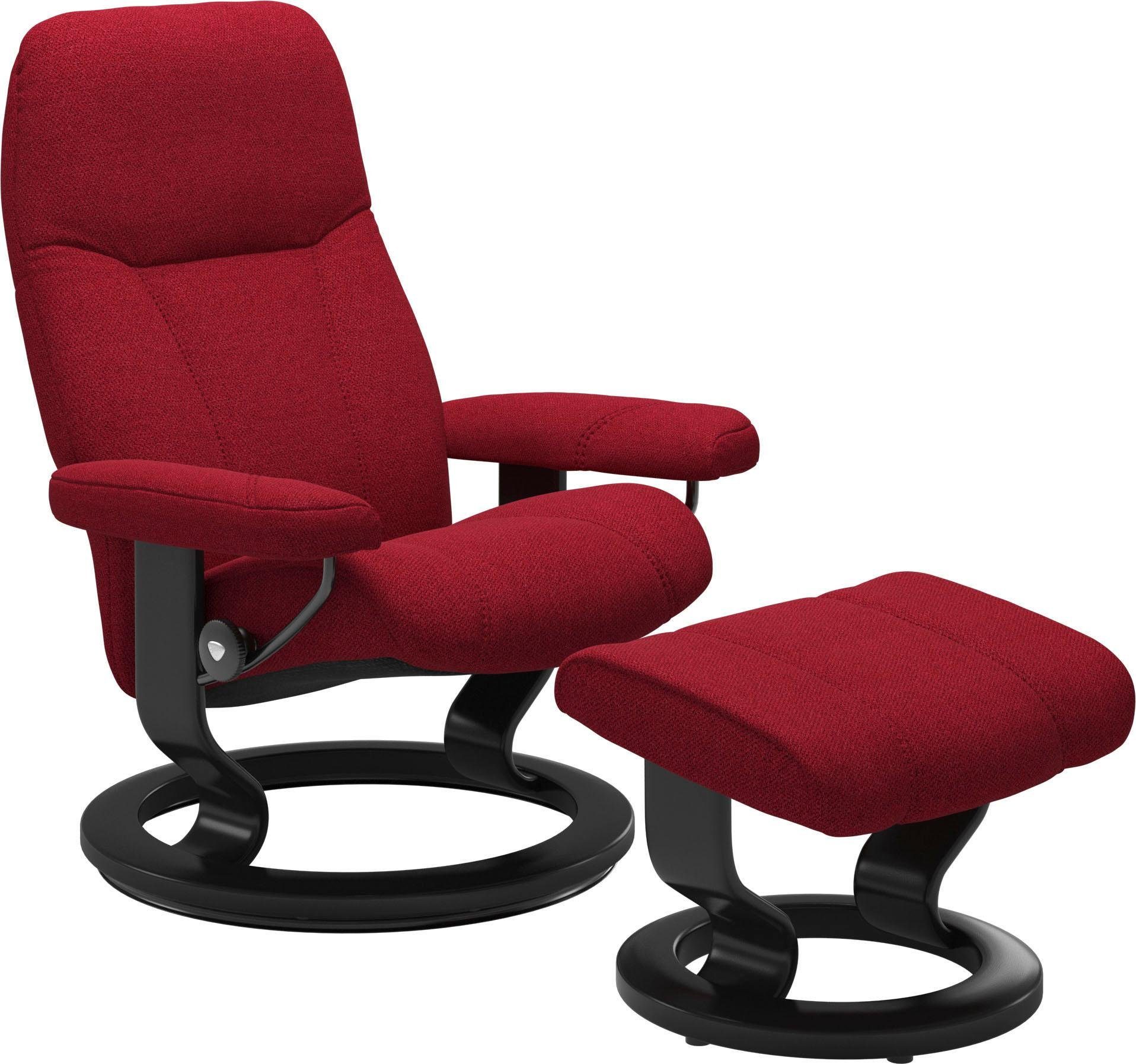 Schwarz Consul mit Stressless® Relaxsessel mit Hocker), Base, mit Hocker, Größe (Set, S, Classic Relaxsessel Gestell