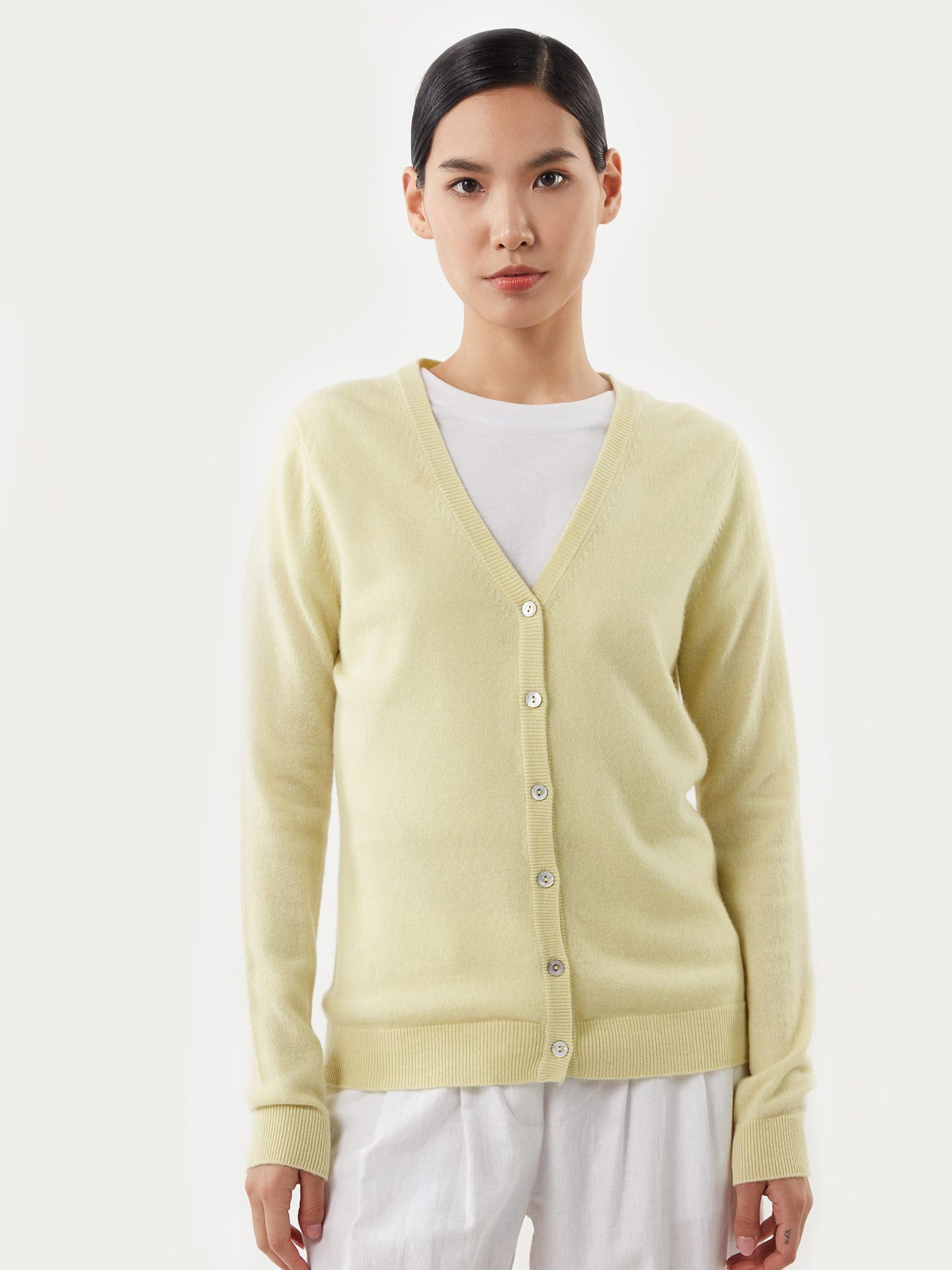 GOBI Cashmere Cardigan Basic V-Ausschnitt Kaschmirstrickjacke