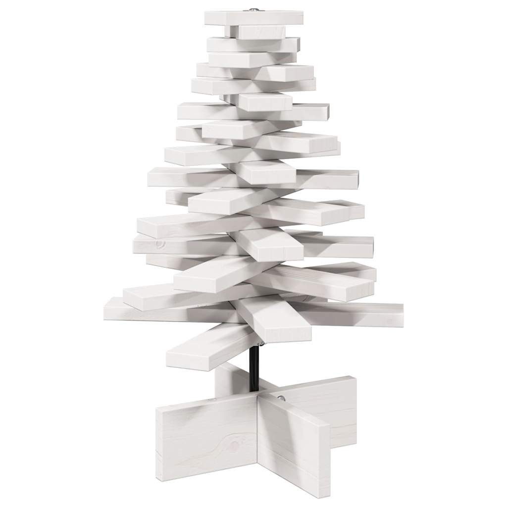 vidaXL Künstlicher Weihnachtsbaum Weihnachtsbaum zum Schmücken Weiß 60 cm Massivholz Kiefer