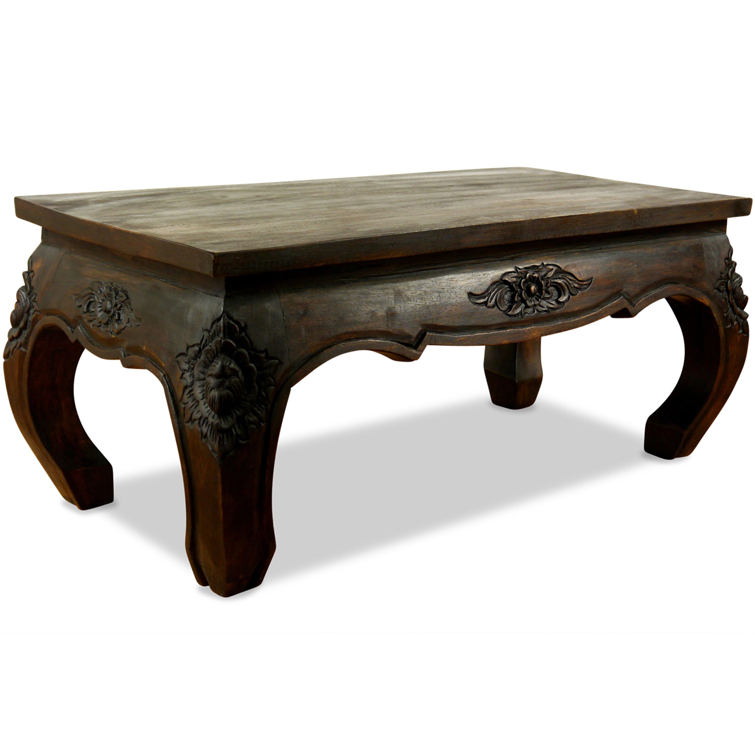 livasia Opiumtisch livasia Opiumtisch, Couchtisch mit Schnitzerei, Akazie 80x40x35cm