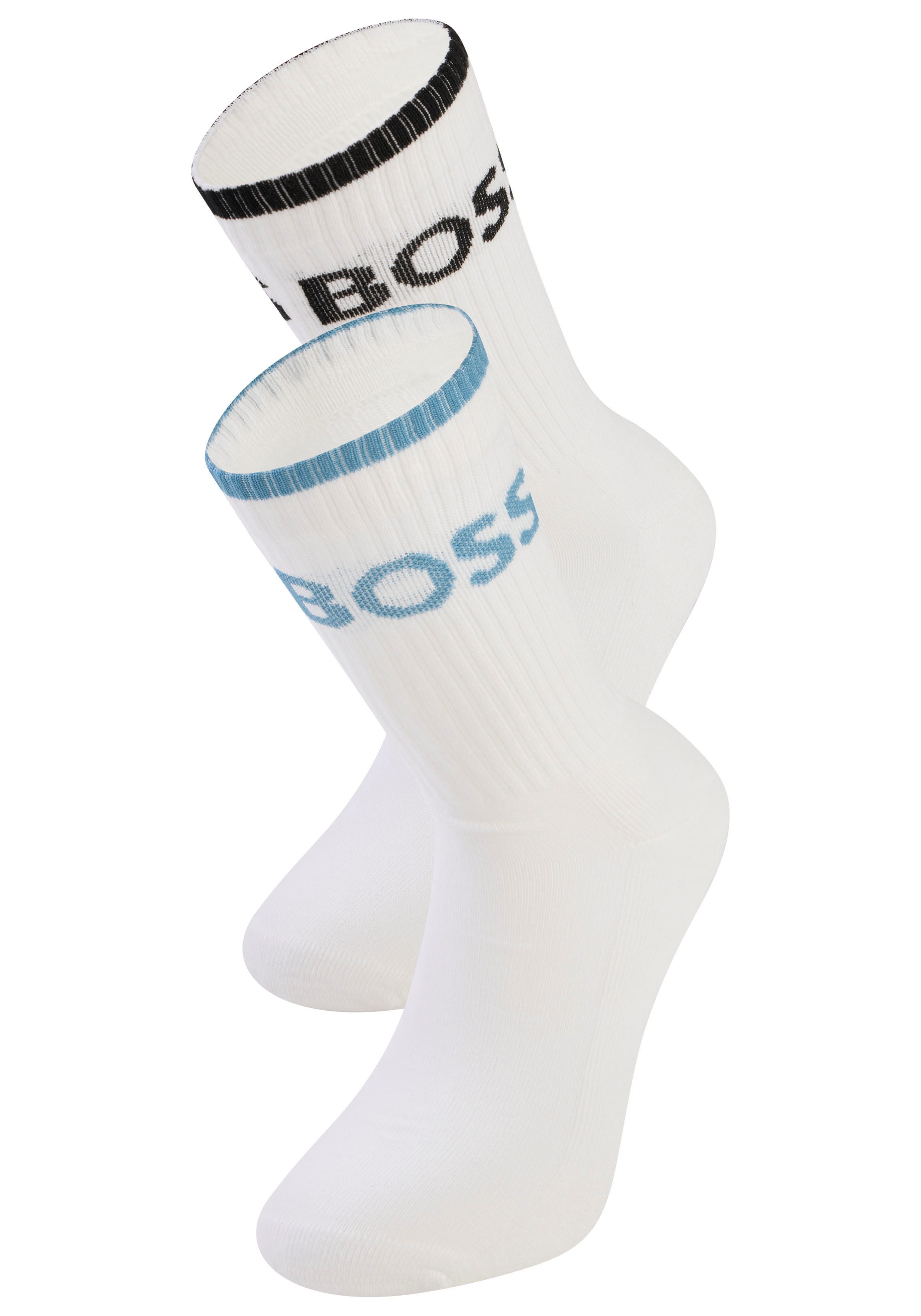 BOSS Businesssocken 6P QS Stripe CC (Packung, 6-Paar, 6er) mit BOSS Schriftzug