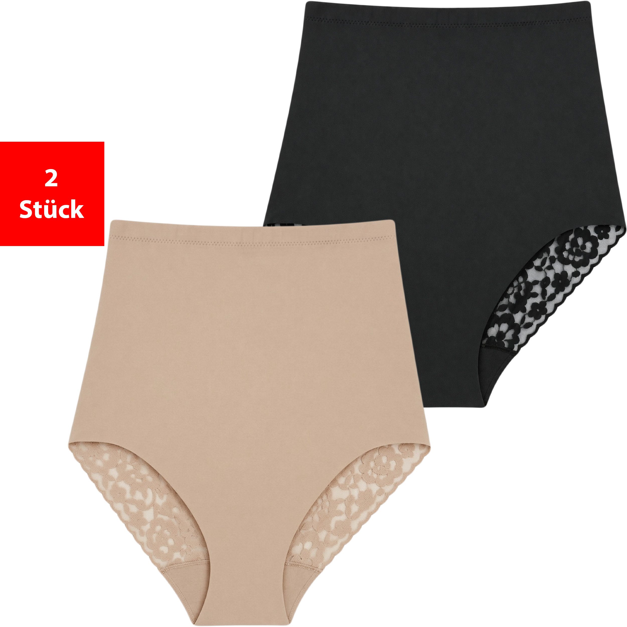Fashionschmiede Shapingslip Shapewear Damen Unterwäsche Bauchweg 1er-3er Pack Shape Slips (Packung, 2-St., 2er-Pack) Figurformend - Modellierung von Bauch und Taille, extra hoch