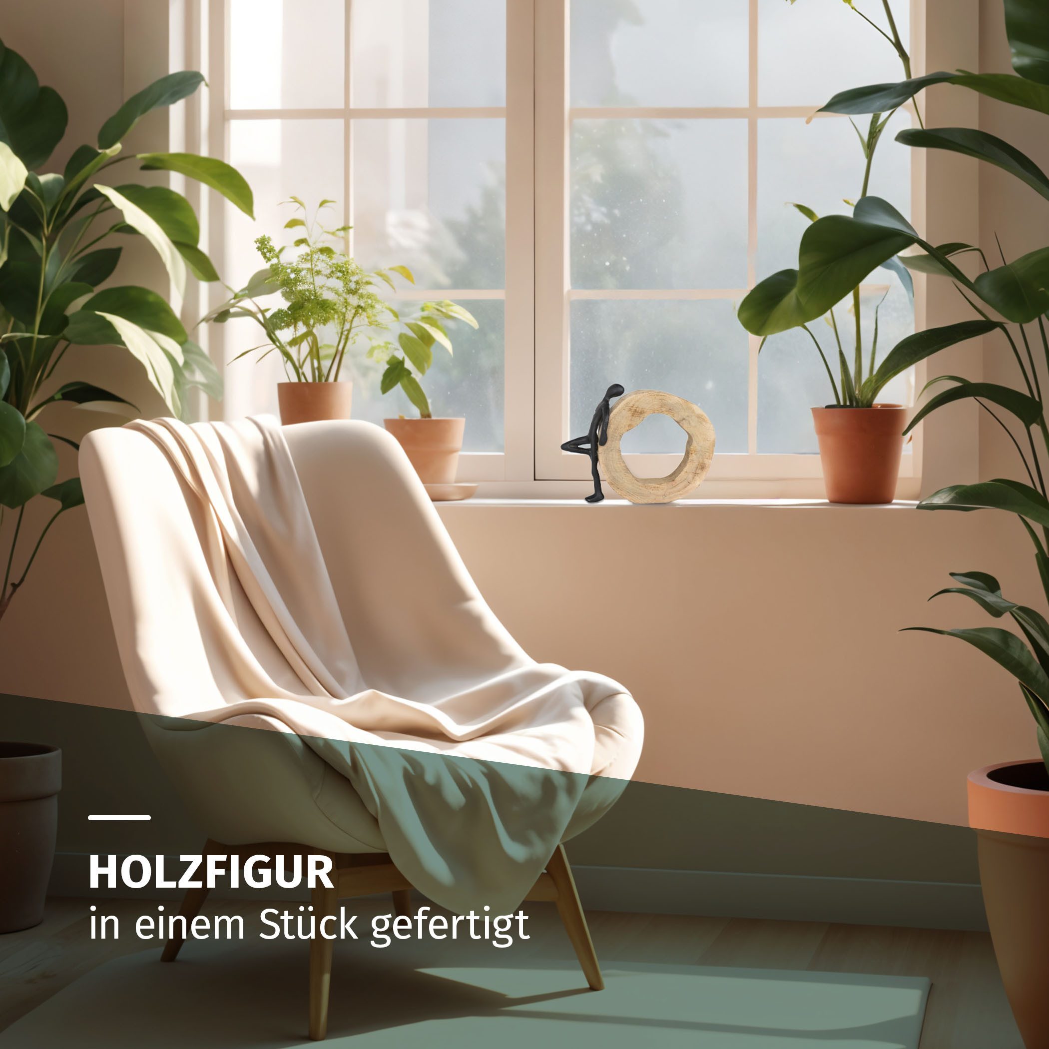 Moritz Skulptur Auszeit, Holz, Tischdeko, Fensterdeko, Wanddeko, Holzdeko, Weihnachtsdeko