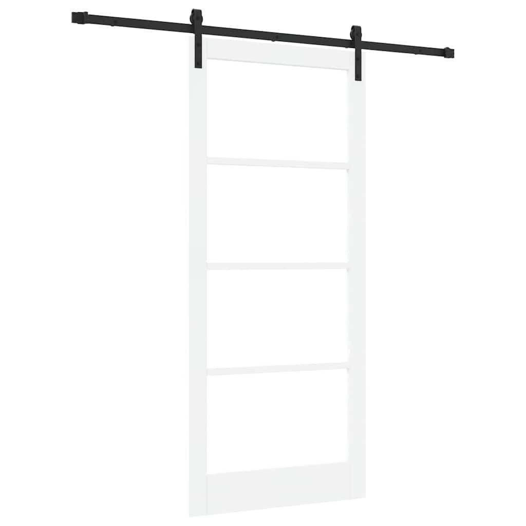 vidaXL Haustür Schiebetür ORKDAL Weiß und Schwarz 93 x 211 cm (1-St)