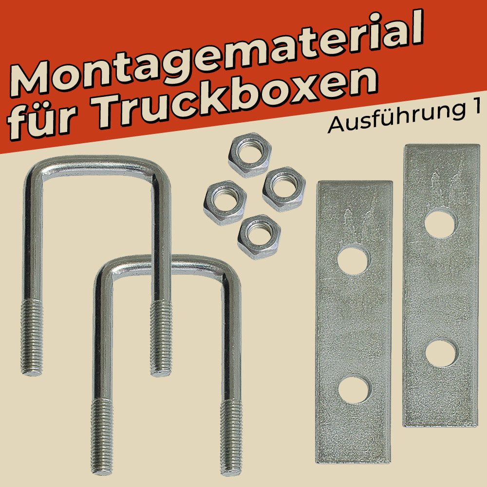 Trucky Anhänger-Deichselbox Deichselbox Werkzeugkasten Truckbox Alu Box Transportbox Schwarz