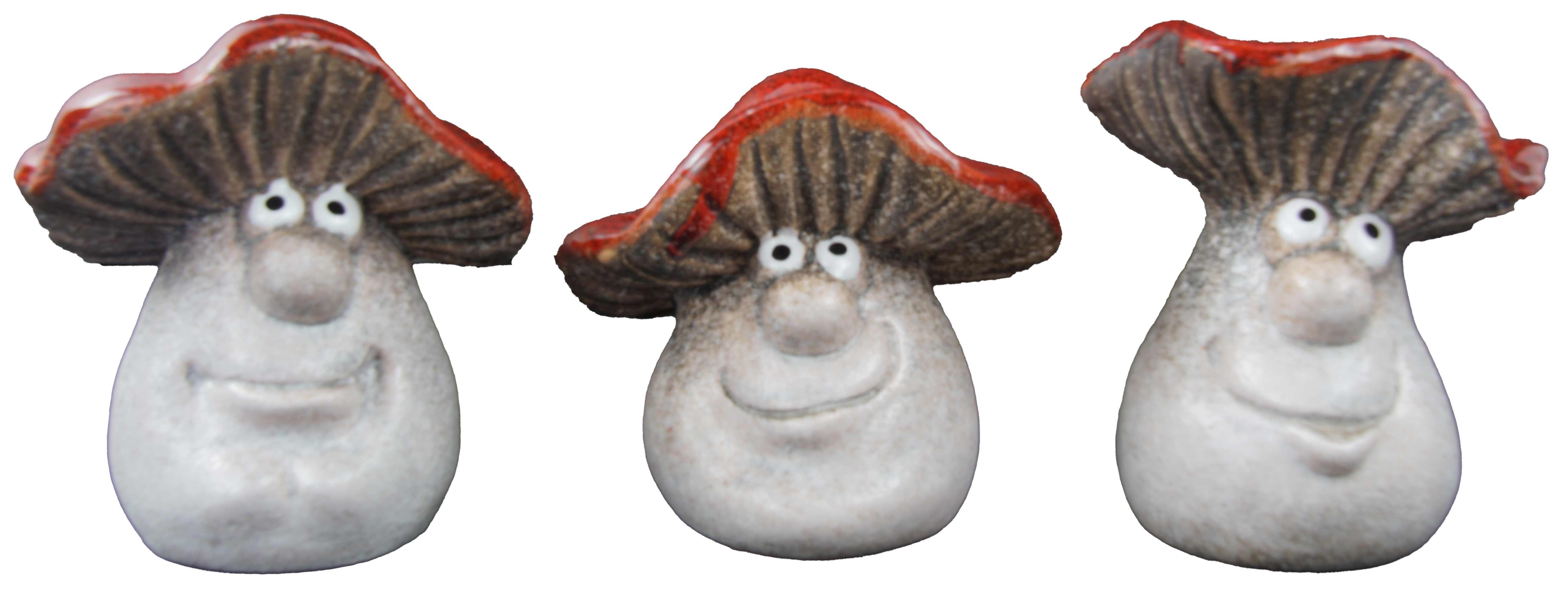 Der Holzwurm Dekofigur 3er Set lächelnde Pilze (3 St)